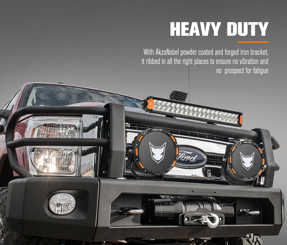 Lightfox OSRAM 9 inch LED Driving Lights + 20 inch Dual Row LED Light Bar + Wiring Kit - Sunyee