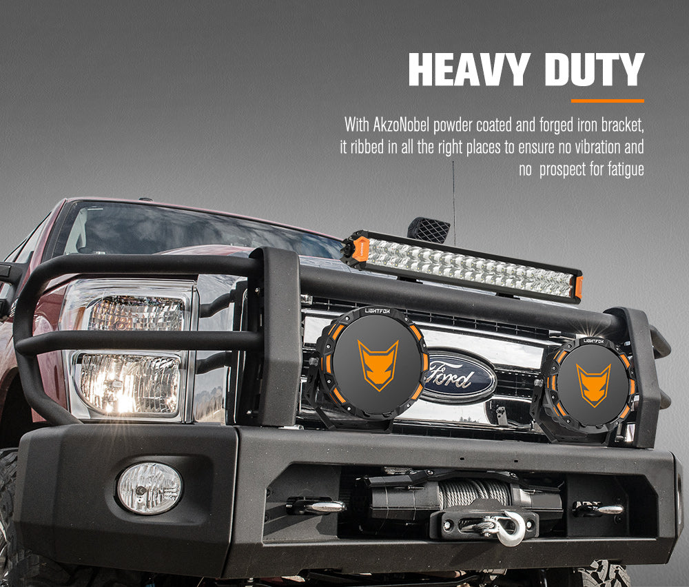 Lightfox 9 inch OSRAM LED Driving Lights + 20 inch Dual Row LED Light Bar + Wiring Kit - Sunyee