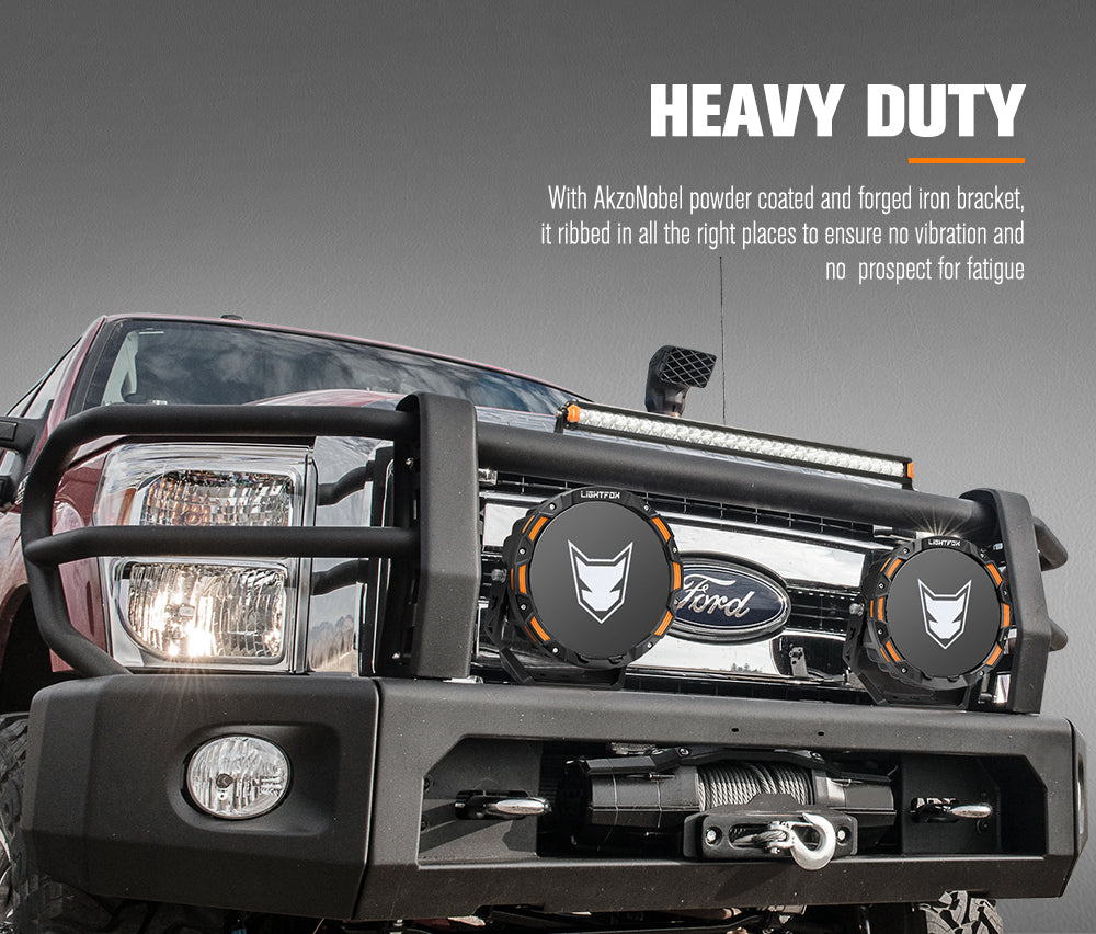 Lightfox OSRAM 9 inch LED Driving Lights + 20 inch Single Row LED Light Bar + Wiring Kit - Sunyee