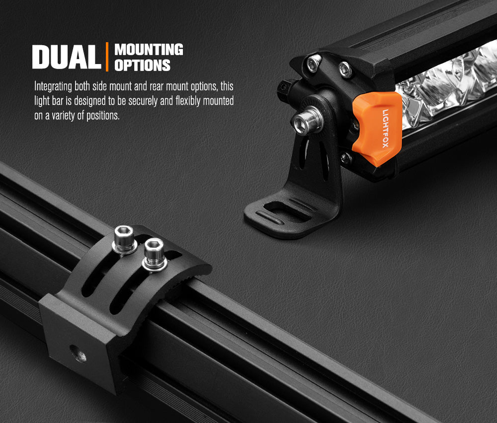Lightfox 9 inch OSRAM LED Driving Lights + 20 inch Single Row LED Light Bar + Wiring Kit - Sunyee