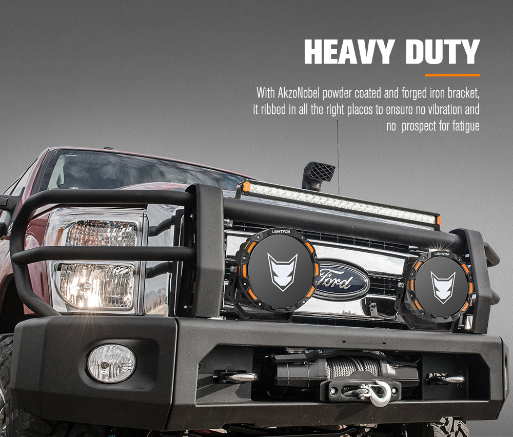 Lightfox OSRAM 9 inch LED Driving Lights + 28 inch Single Row LED Light Bar + Wiring Kit - Sunyee