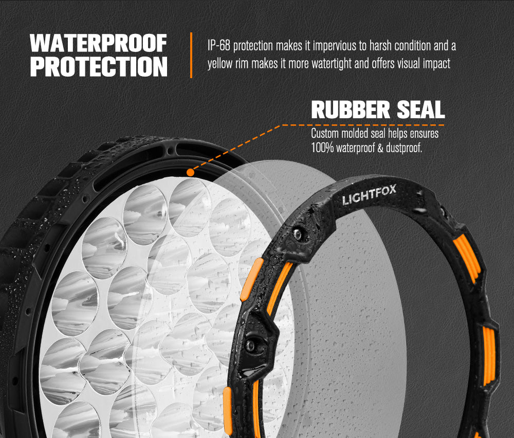 Lightfox OSRAM 9 inch LED Driving Lights + 8inch LED Light Pods + Wiring Kit - Sunyee