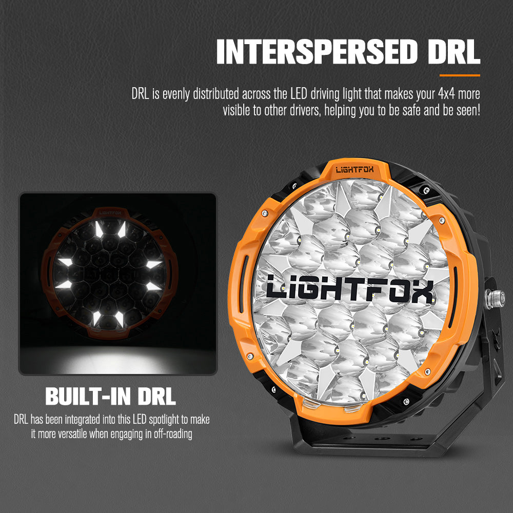 Lightfox Starrix 9 inch Osram LED Driving Lights + 8inch LED Light Pods + Wiring Kit - Sunyee