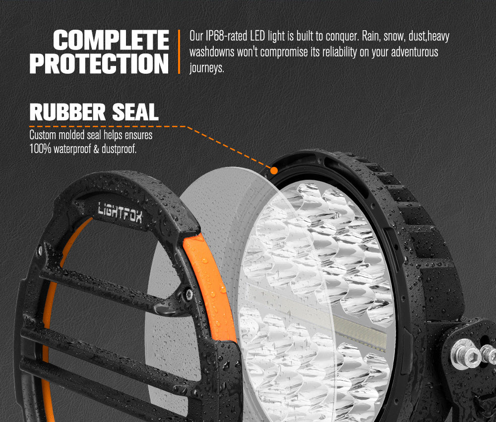 Lightfox Polaris 9inch LED Driving Light 1Lux@1,527m IP68 20,178 LM