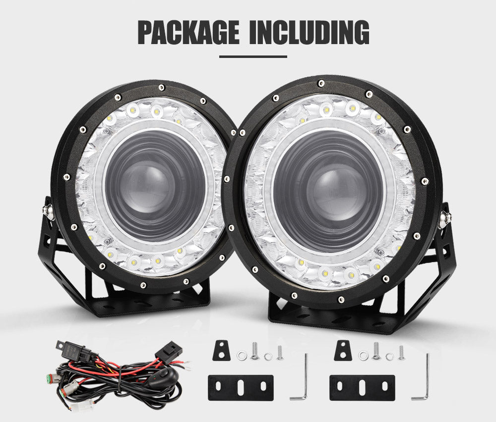 Lightfox 9inch LED Driving Light IP68 58,000Lm each - Sunyee