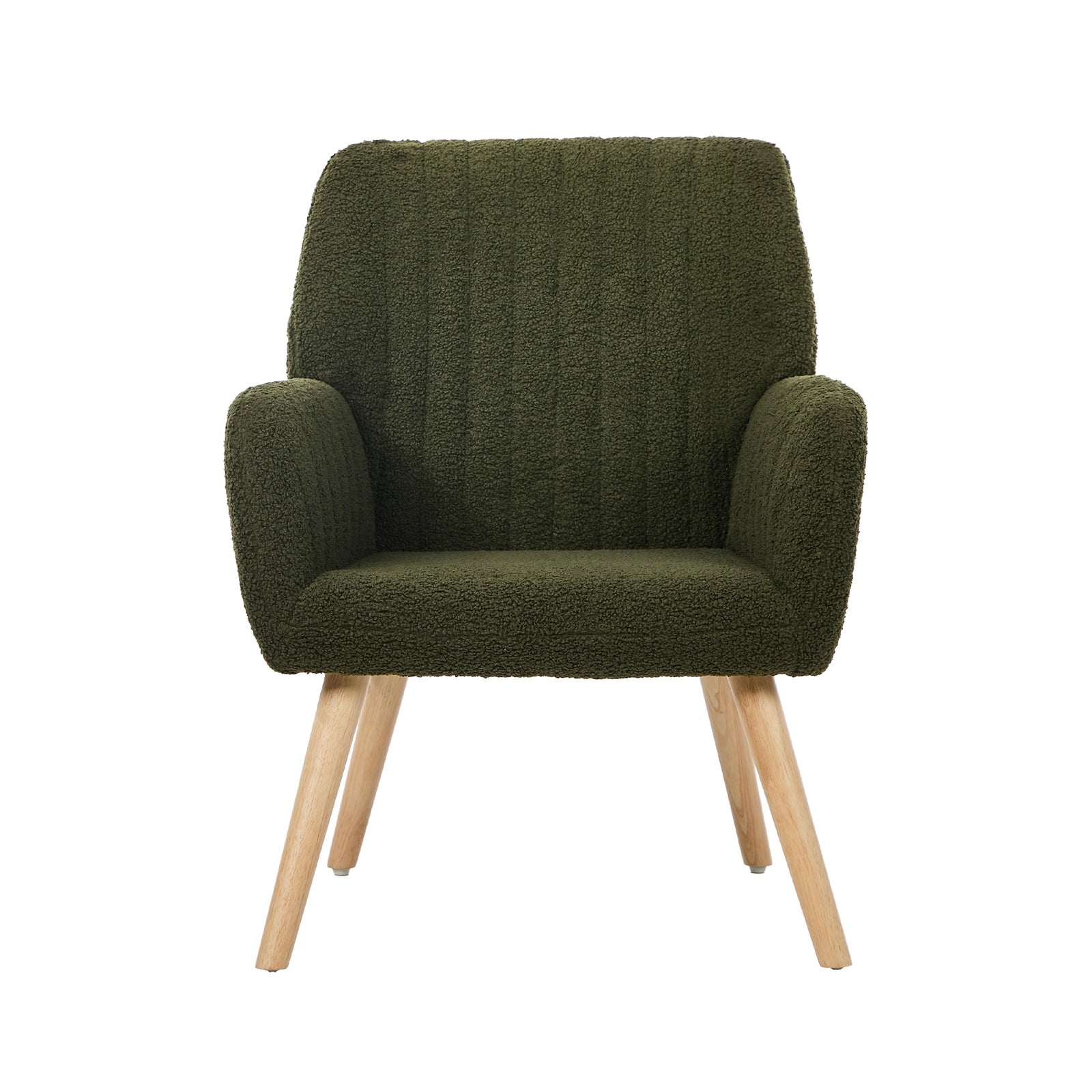 Oikiture Armchair Lounge Sofa Chair Sherpa Accent Chairs Armchairs Couches Green - Sunyee