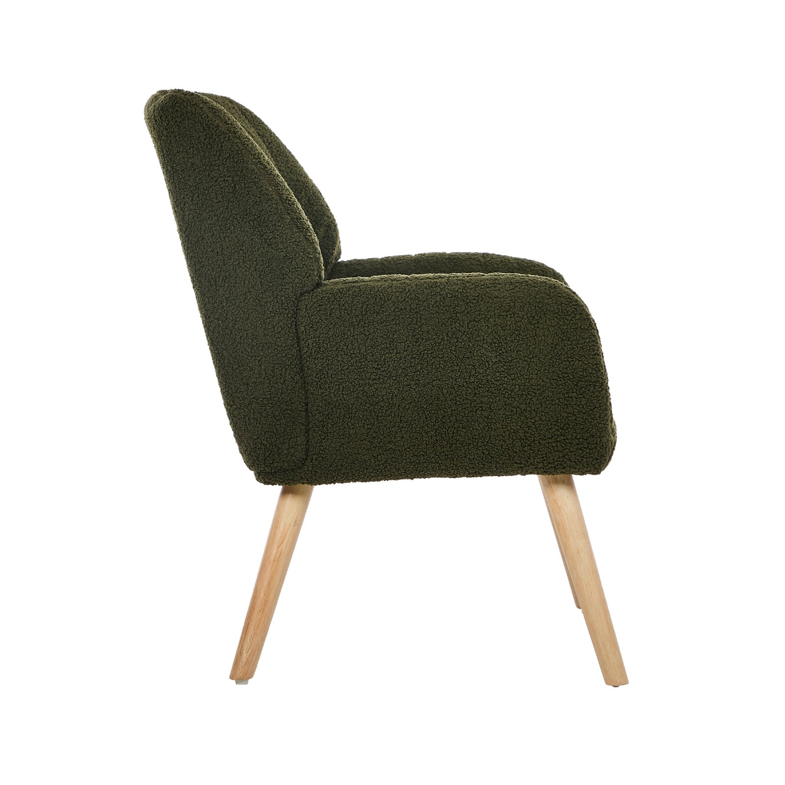 Oikiture Armchair Lounge Sofa Chair Sherpa Accent Chairs Armchairs Couches Green - Sunyee