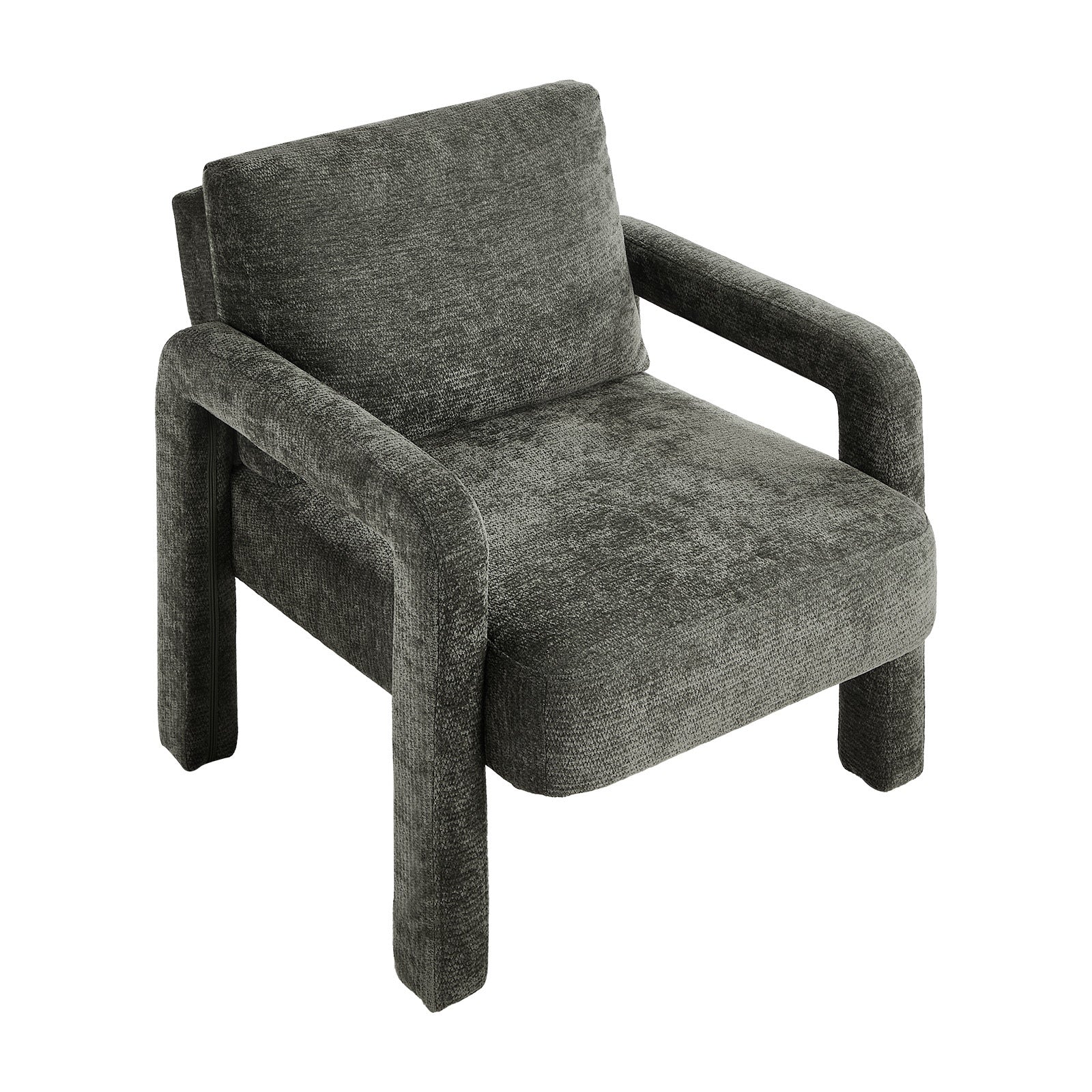 Oikiture Armchair Velvet Accent Chairs 1 Seater Lounge Sofa Chair Grey - Sunyee