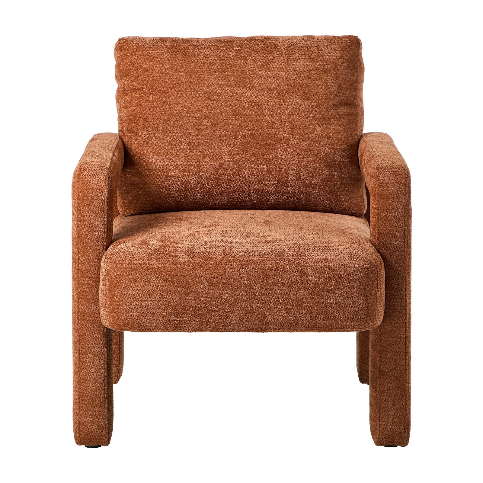 Oikiture Armchair Velvet Accent Chairs 1 Seater Lounge Sofa Chair Orange - Sunyee