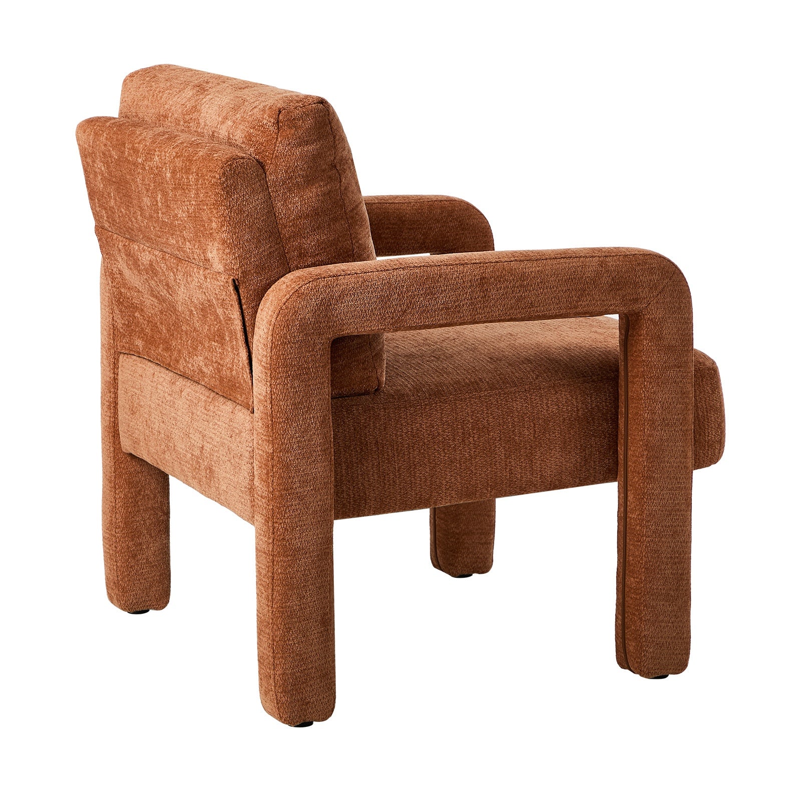 Oikiture Armchair Velvet Accent Chairs 1 Seater Lounge Sofa Chair Orange - Sunyee