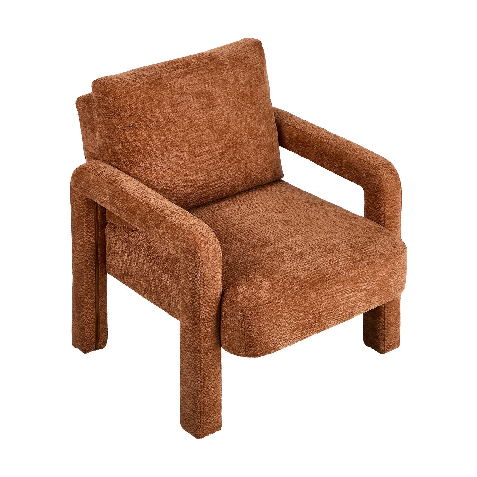 Oikiture Armchair Velvet Accent Chairs 1 Seater Lounge Sofa Chair Orange - Sunyee