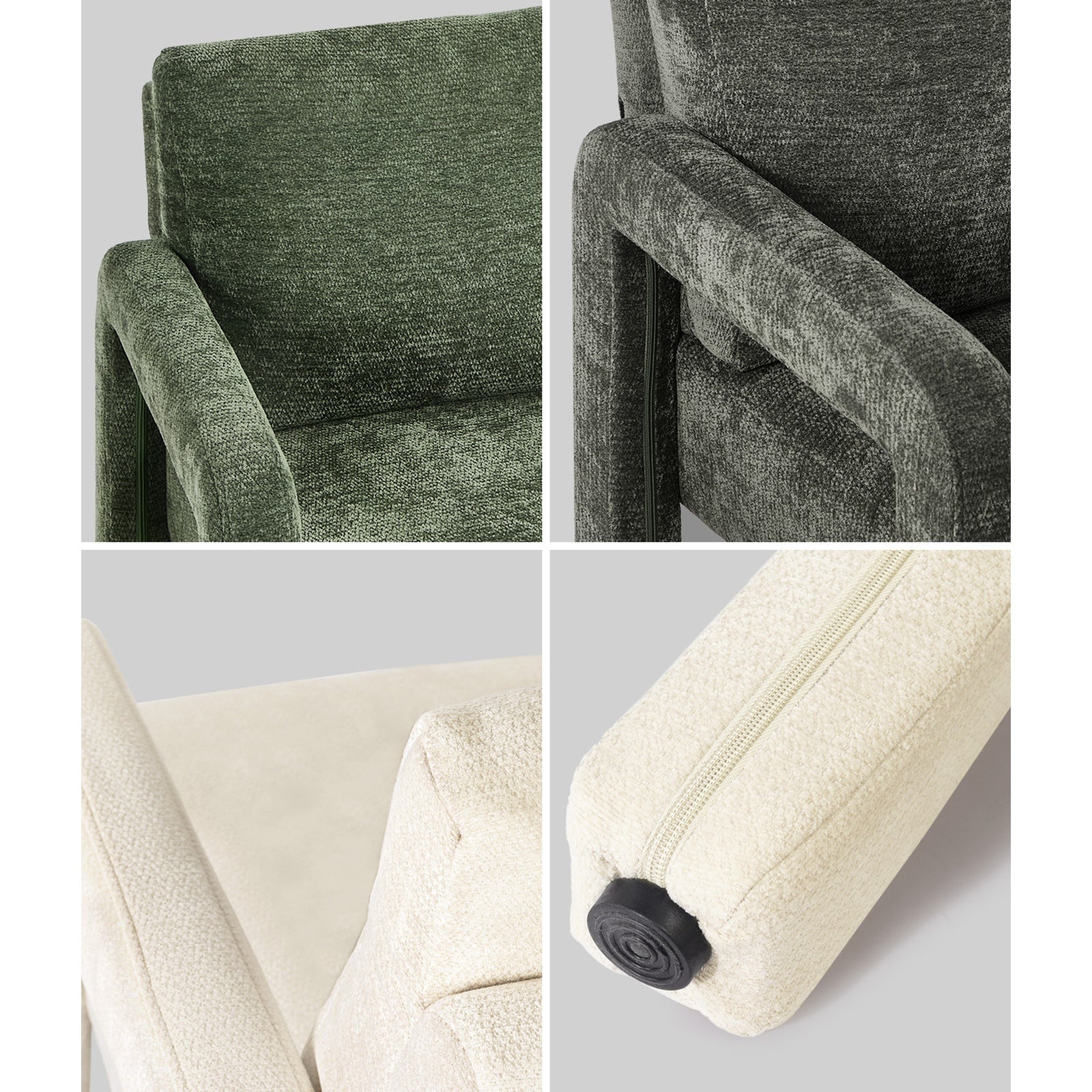 Oikiture Armchair Velvet Accent Chairs 1 Seater Lounge Sofa Chair