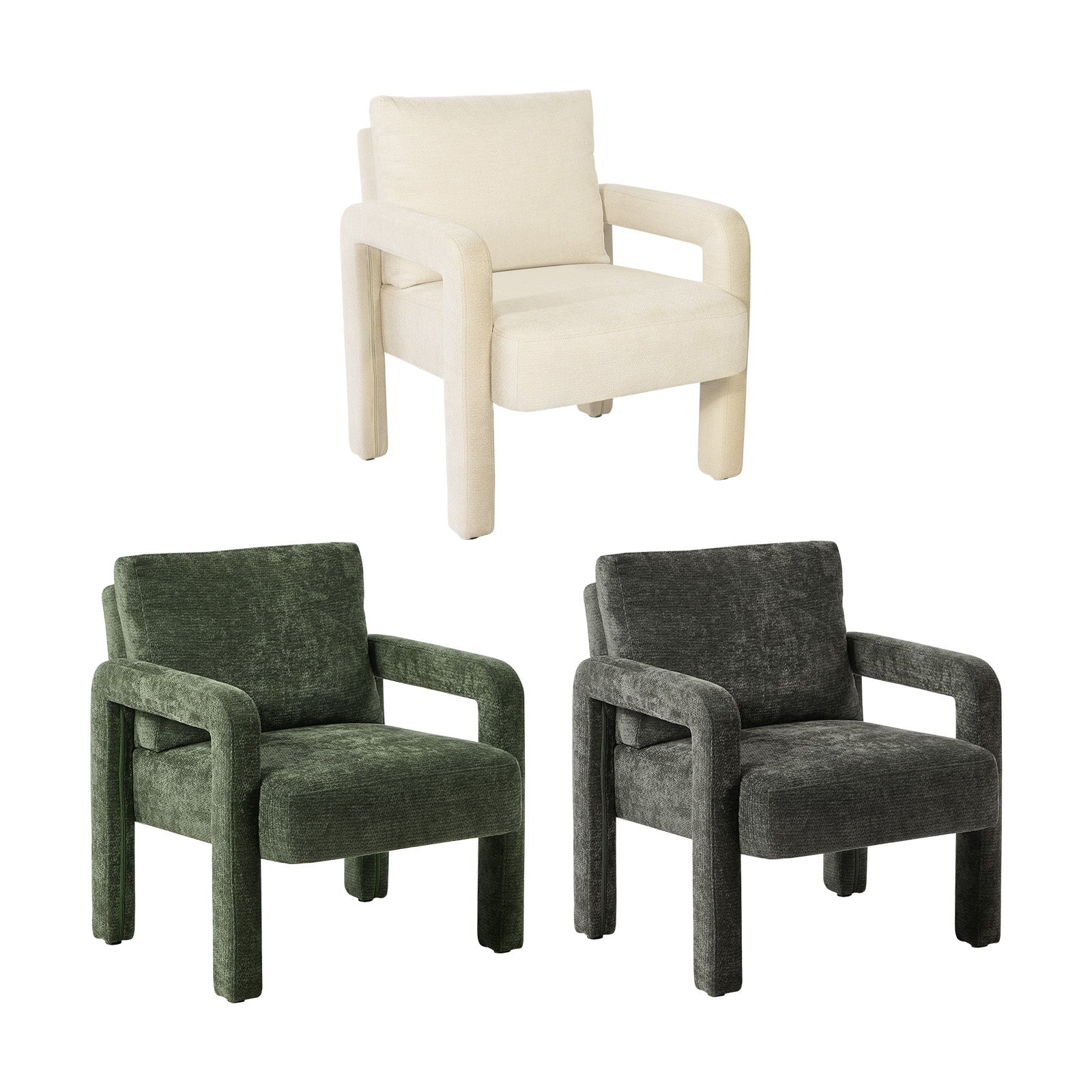 Oikiture Armchair Velvet Accent Chairs 1 Seater Lounge Sofa Chair