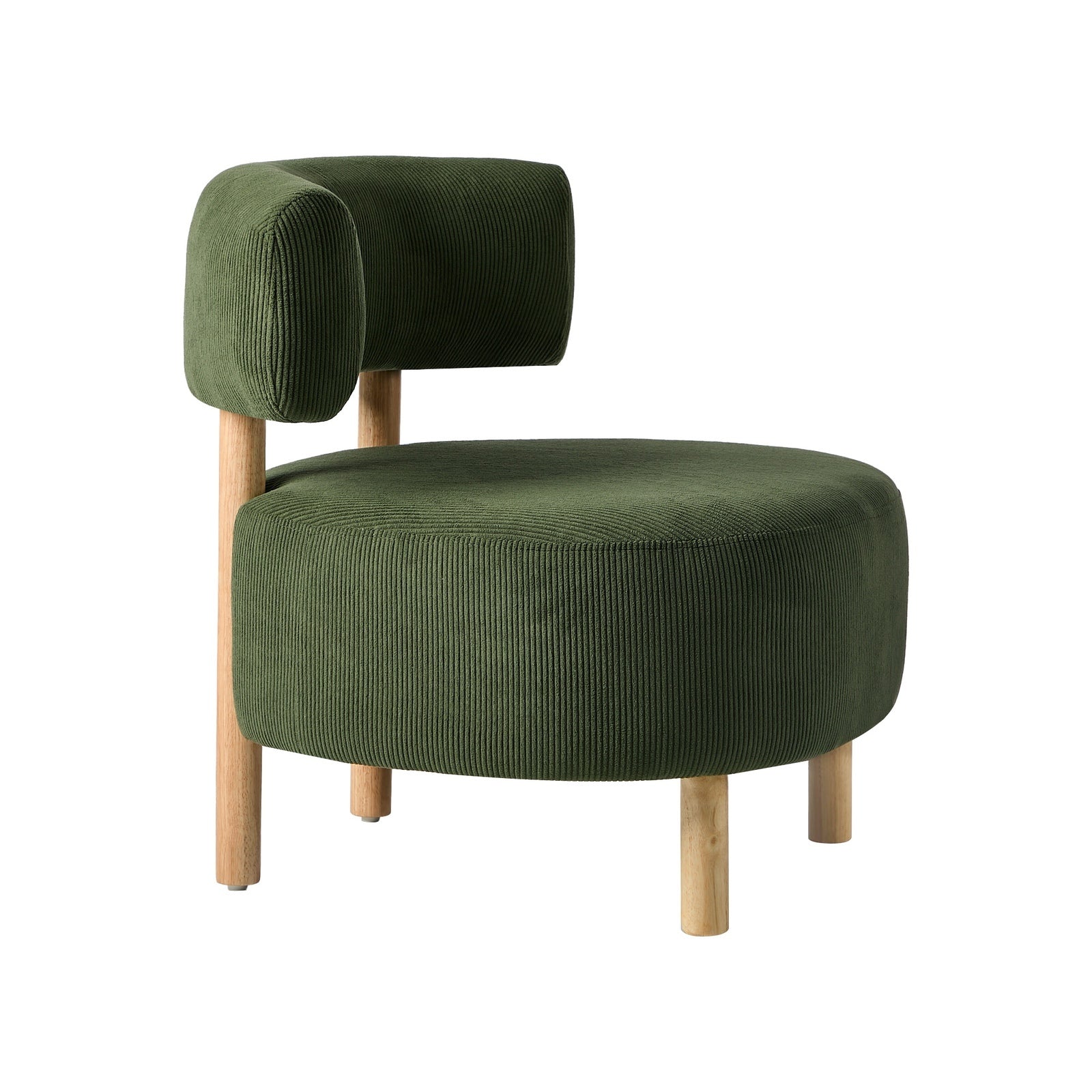 Oikiture 2x Wooden Armchair Lounge Chair Velvet Accent Armchairs Green - Sunyee
