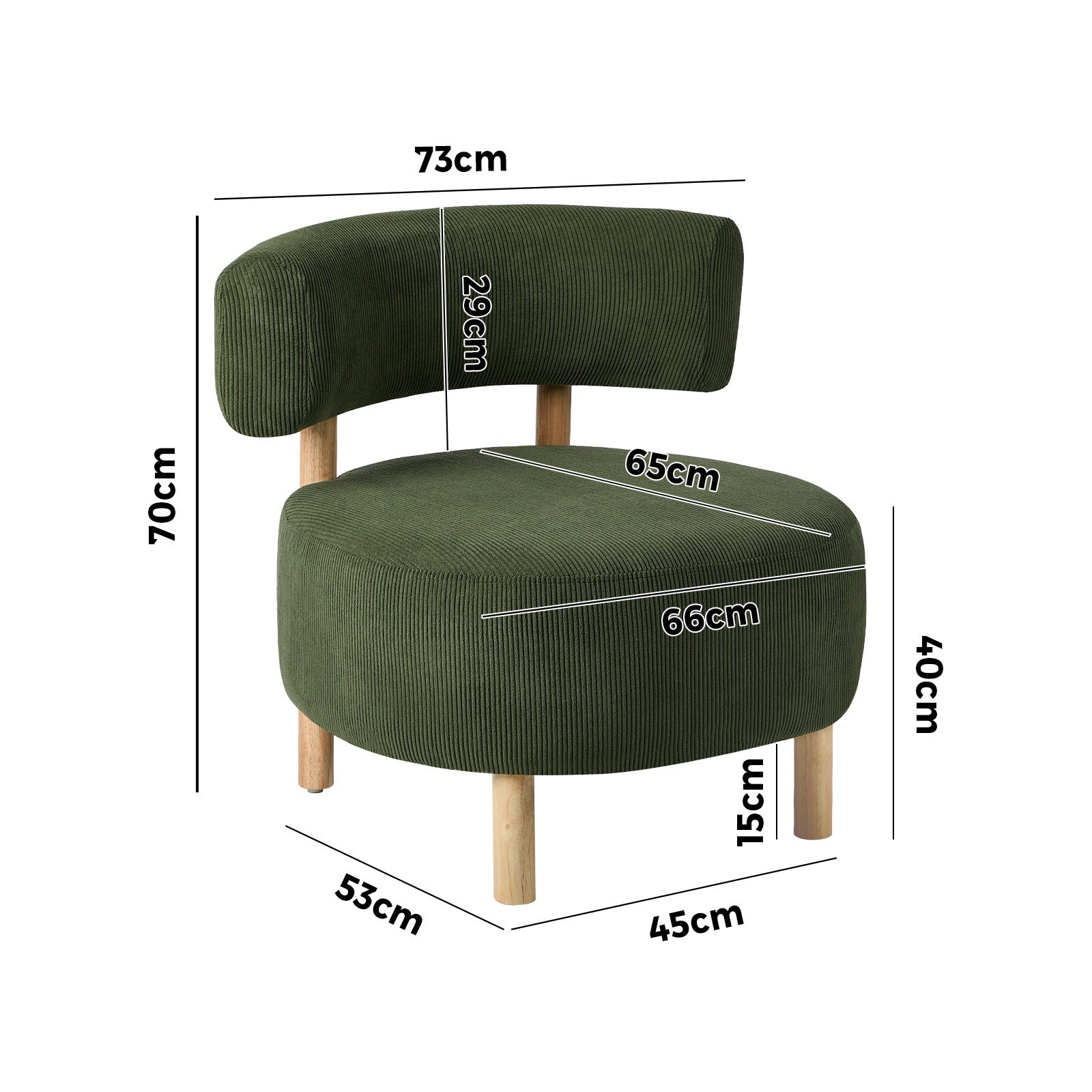 Oikiture 2x Wooden Armchair Lounge Chair Velvet Accent Armchairs Green - Sunyee