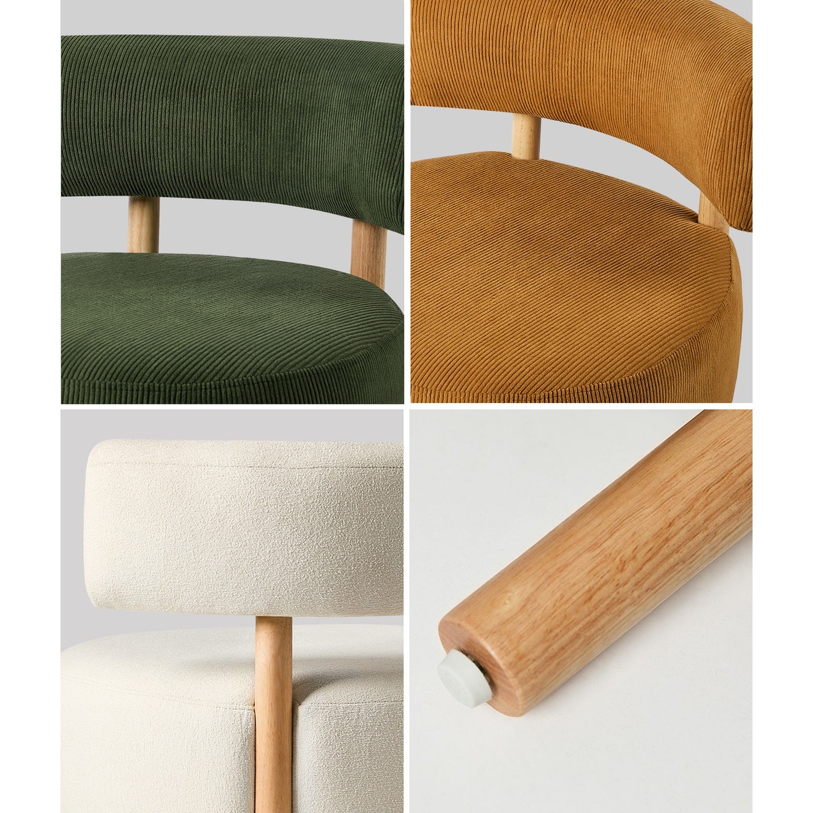 Oikiture Wooden Armchair Lounge Chair Velvet/Linen Fabric Accent Armchairs - Sunyee