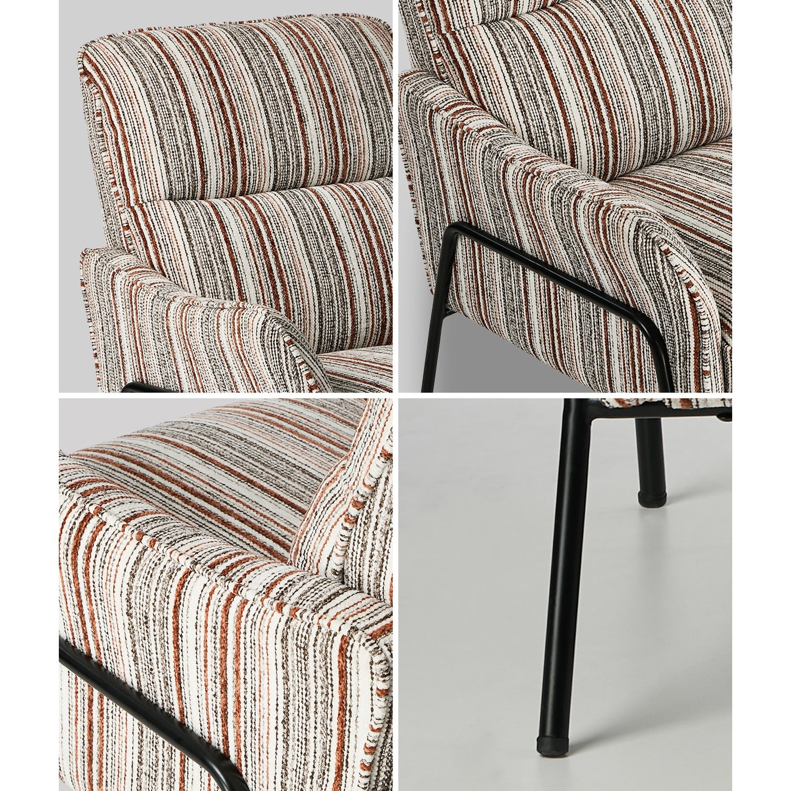 Oikiture 2x Armchair Chenille Fabric Lounge Chair Accent Chair Brown - Sunyee