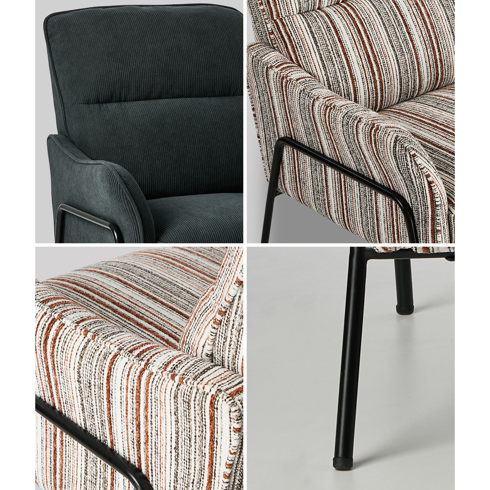 Oikiture Armchair Velvet/Chenille Fabric Lounge Chair Accent Chair