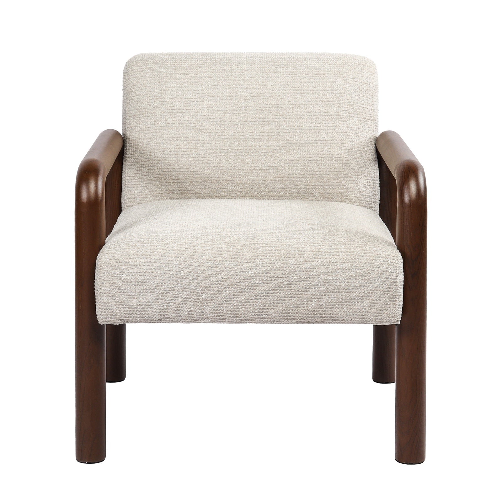 Oikiture Armchair Fabric Accent Chair Lounge Sofa Walunt Timber Look Legs