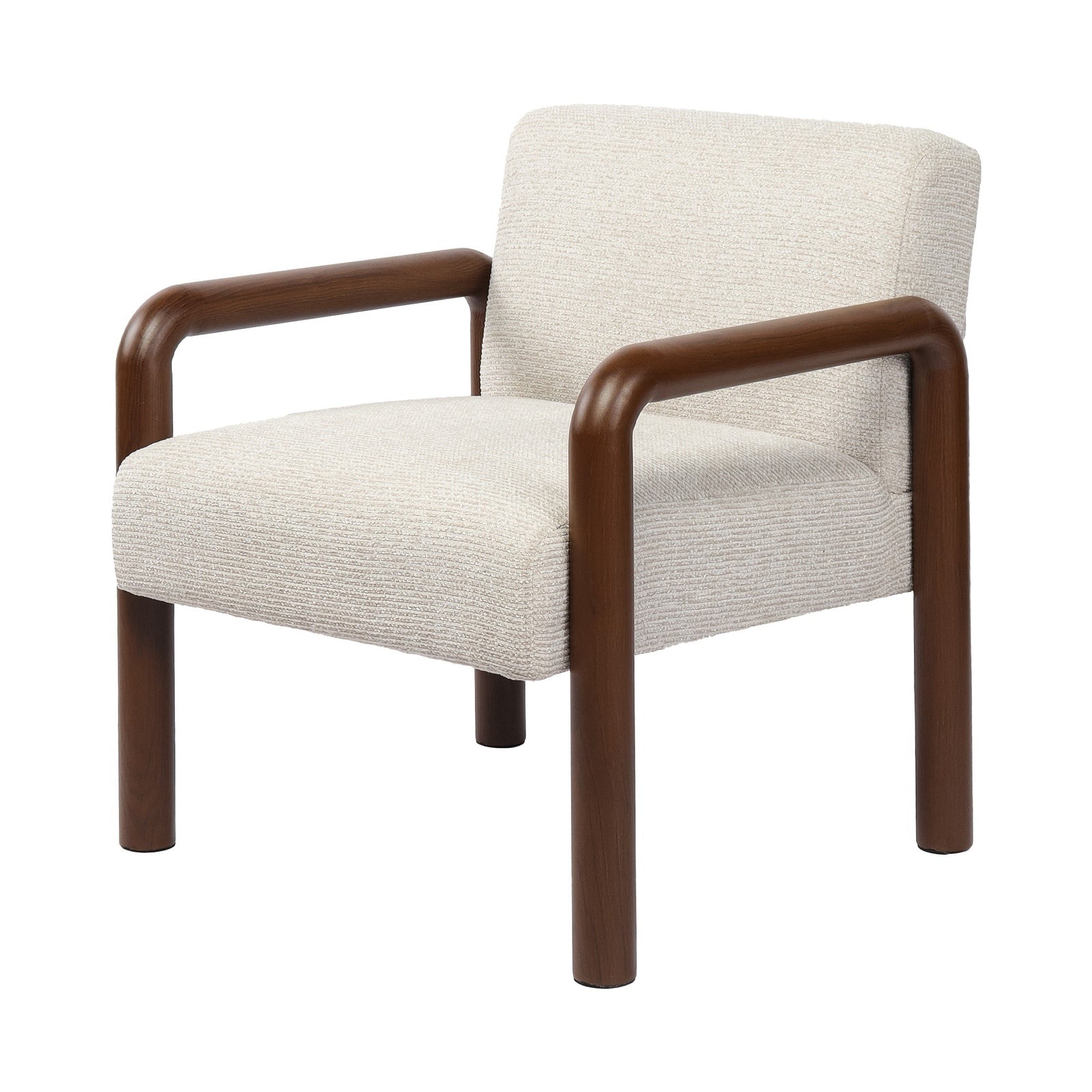 Oikiture Armchair Fabric Accent Chair Lounge Sofa Walunt Timber Look Legs