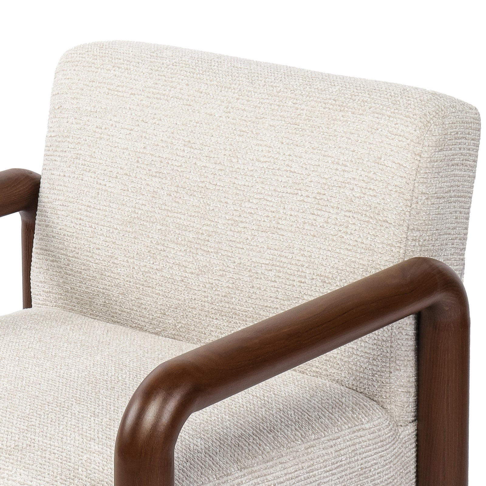 Oikiture Armchair Fabric Accent Chair Lounge Sofa Walunt Timber Look Legs