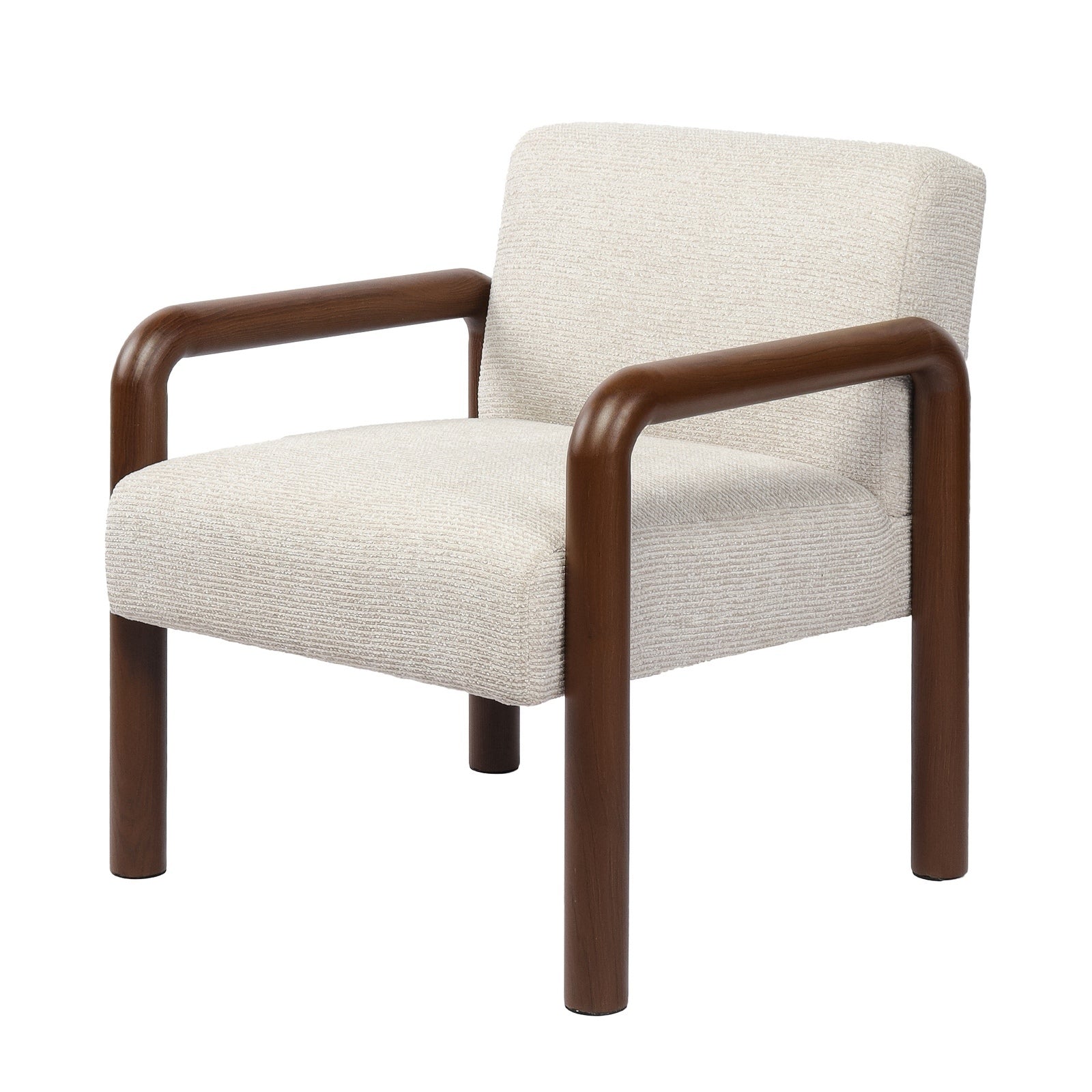 Oikiture 2x Armchair Fabric Accent Chair Lounge Sofa Walunt Timber Look Legs