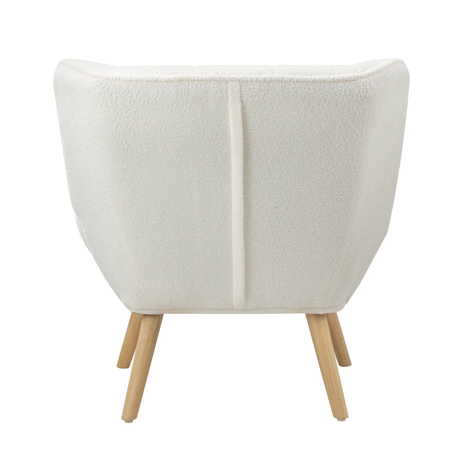 Oikiture Armchair Accent Chairs Sofa Lounge Sherpa Upholstered Tub Chair White - Sunyee