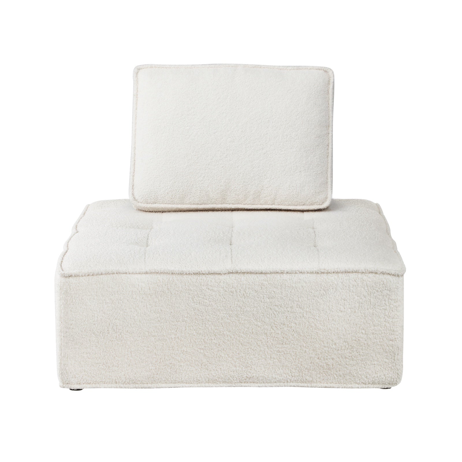 Oikiture 4PCS Modular Sofa Lounge Chair Armless TOFU Back Sherpa White - Sunyee