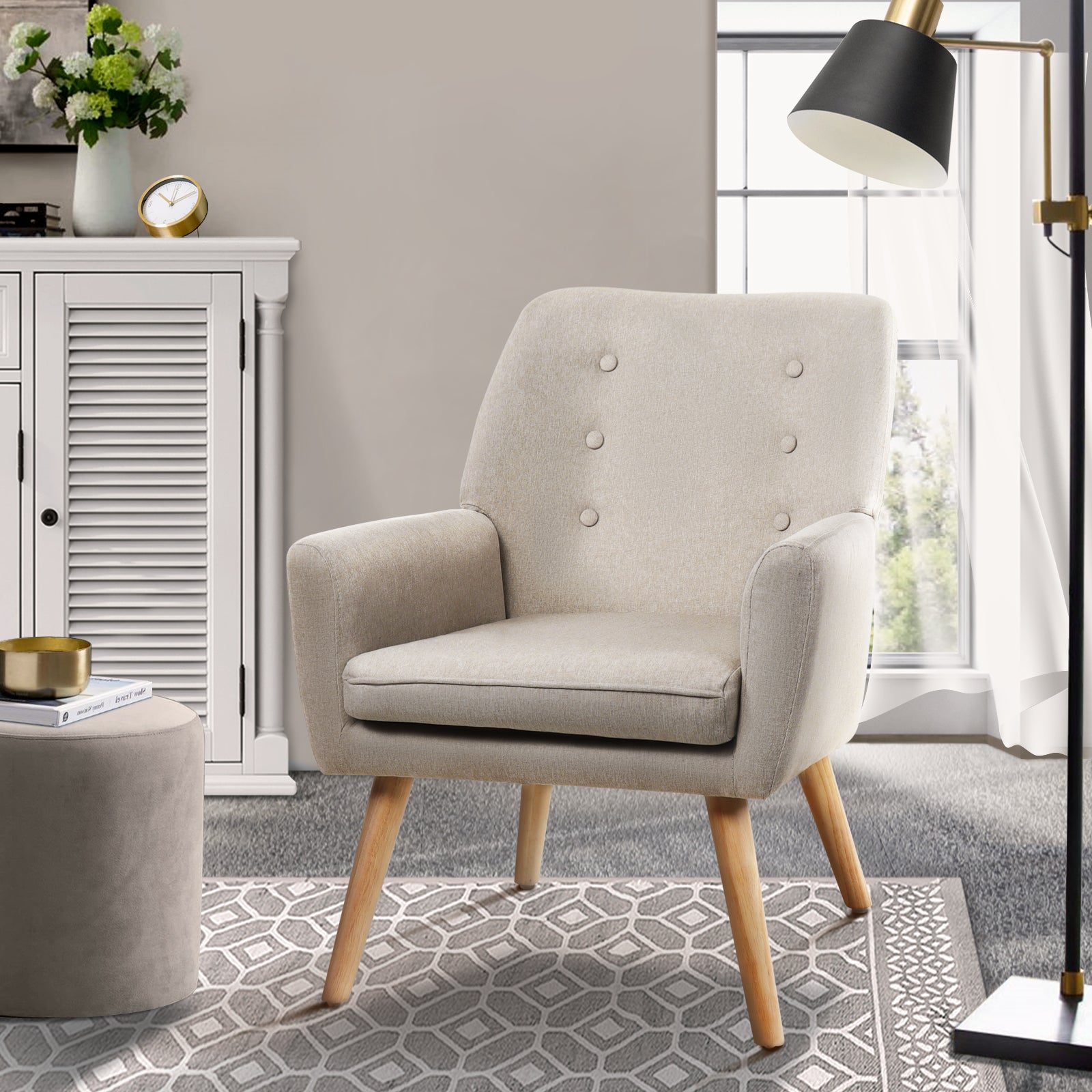 Oikiture Armchair Lounge Chair Armchairs Accent Chairs Bedroom Sofa Couches - Sunyee