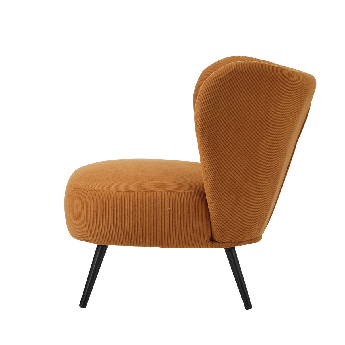 Oikiture Armchair Lounge Chair with Lumbar Pillow Wingback Velvet Orange - Sunyee