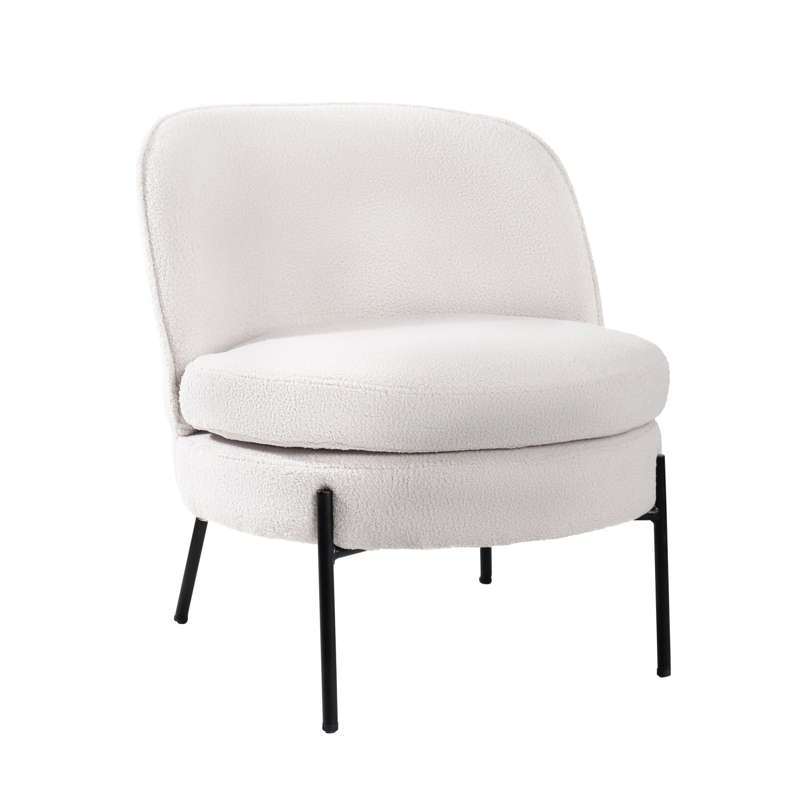 Oikiture Armchair Lounge Chair Accent Couch Chairs Padded Sofa Boucle White - Sunyee