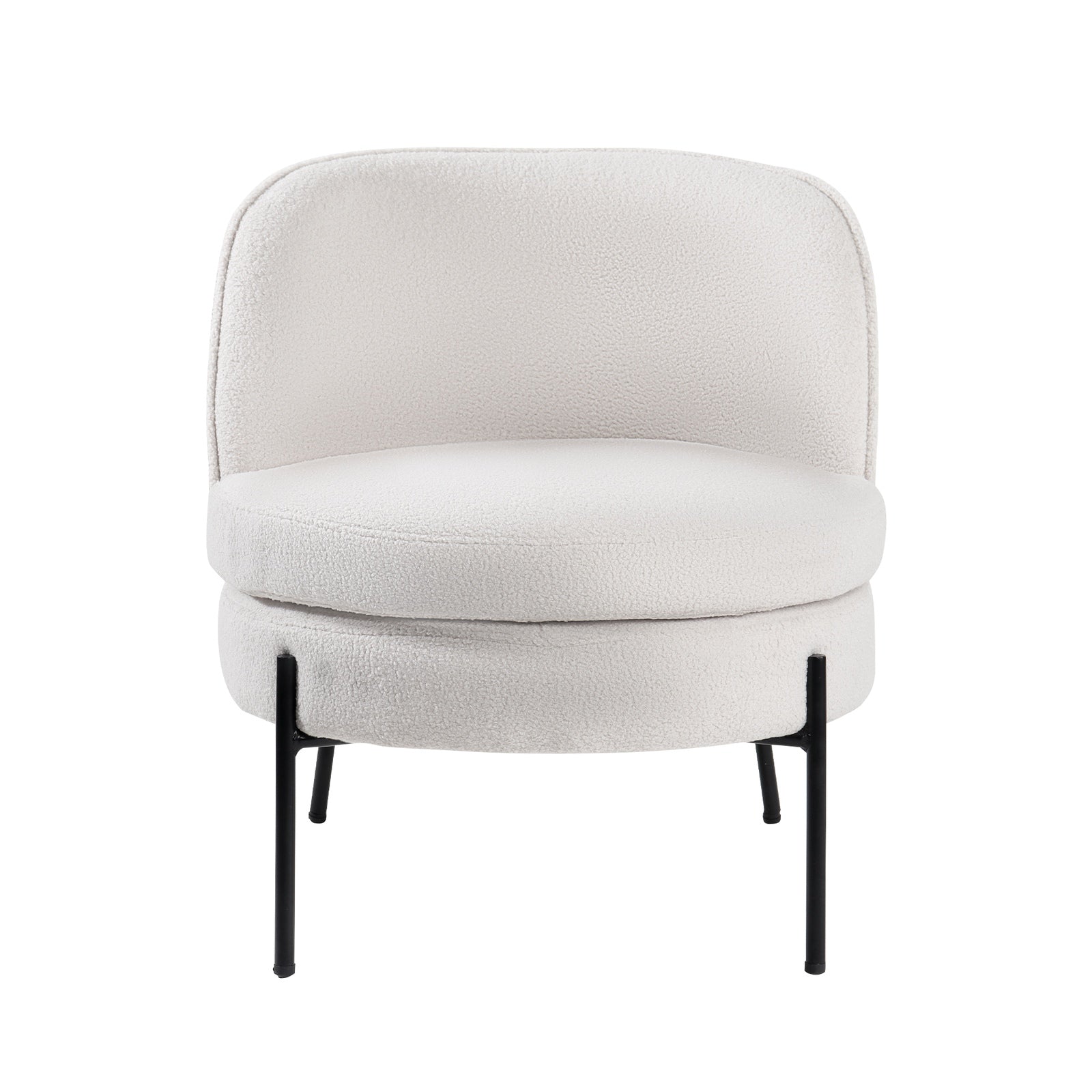 Oikiture Armchair Lounge Chair Accent Couch Chairs Padded Sofa Boucle White - Sunyee