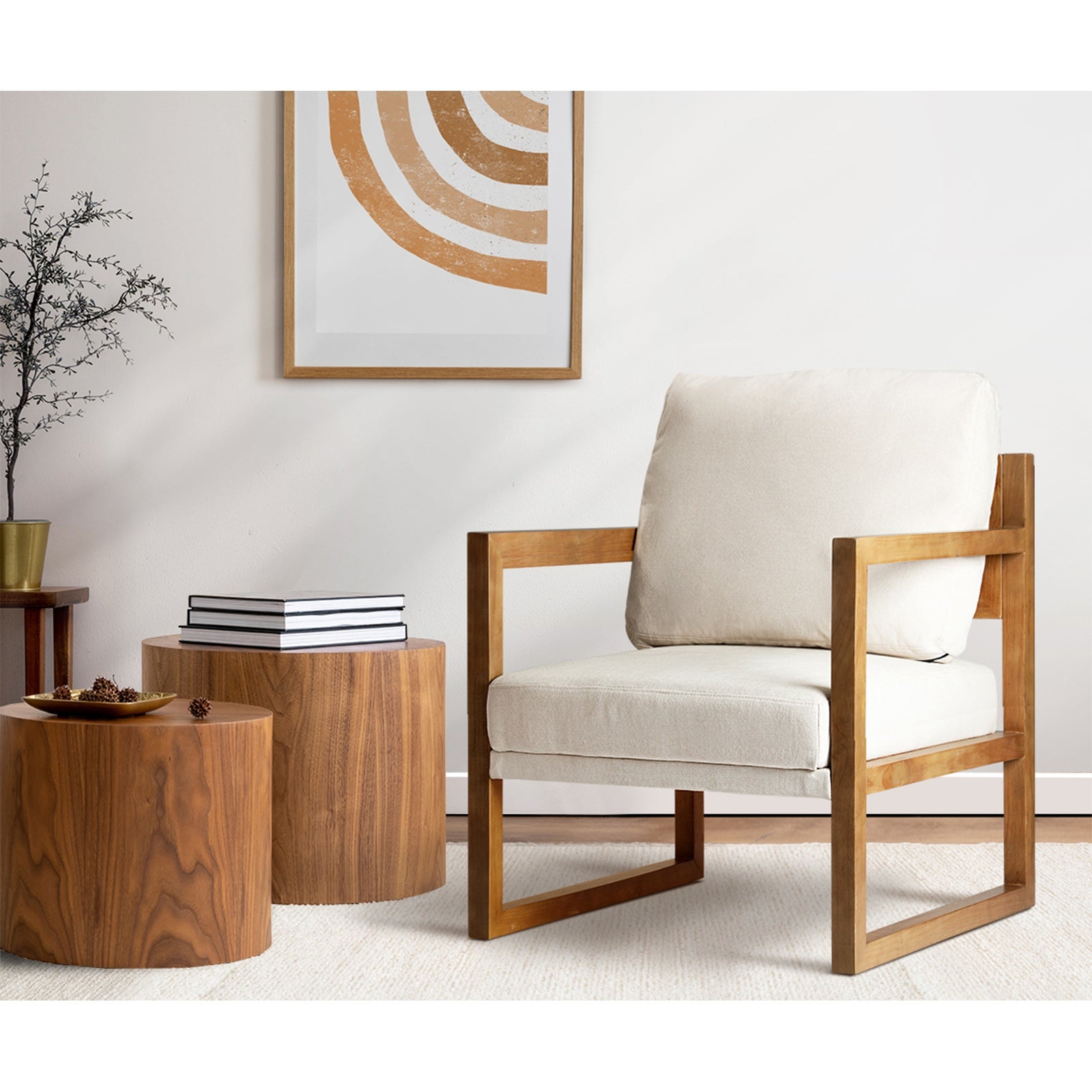 Oikiture Armchair Lounge Sofa Chair Fabric Accent Chairs Tub Armchairs Couches B