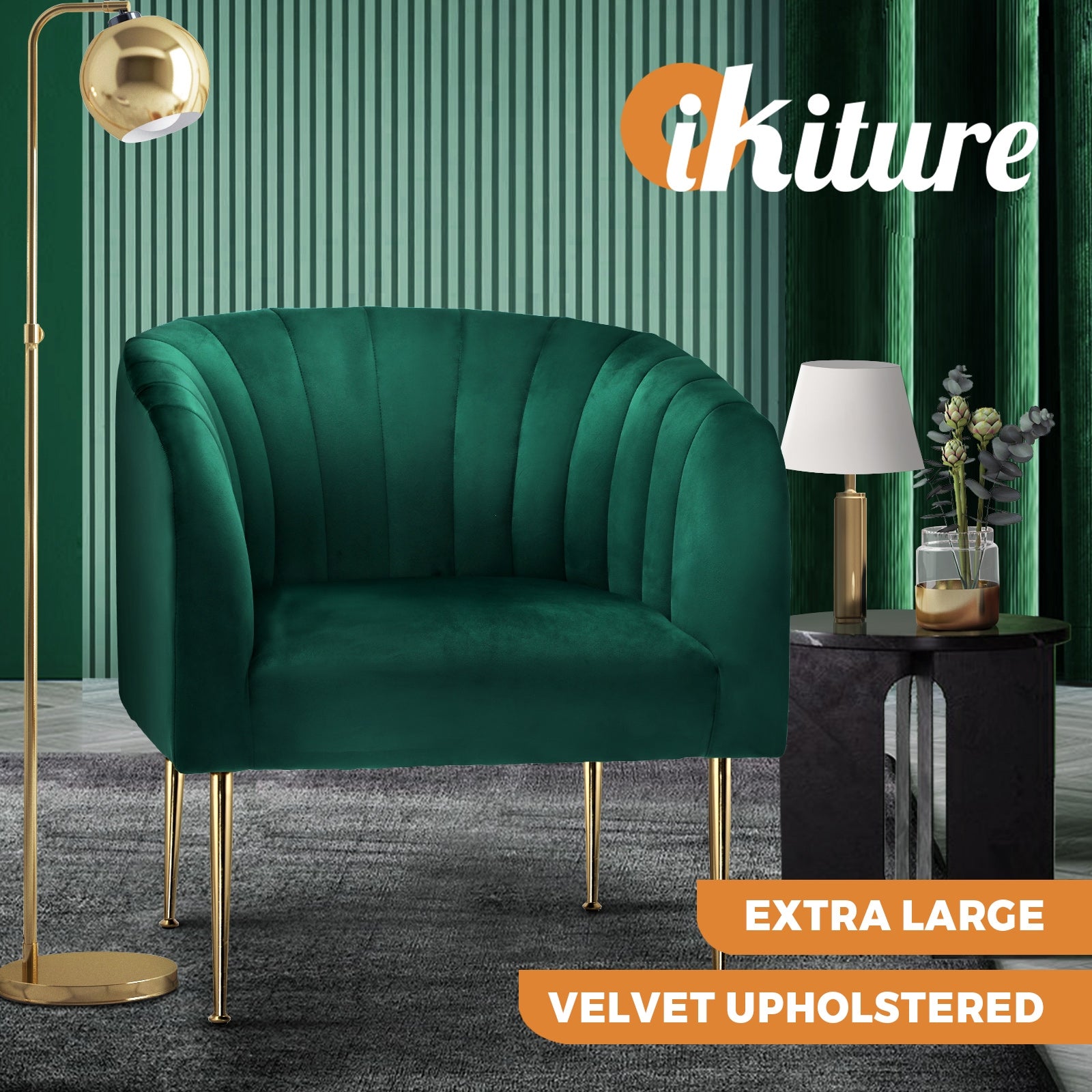 Oikiture Armchair Lounge Chair Accent Chairs Velvet Armchairs Sofa Couches - Sunyee