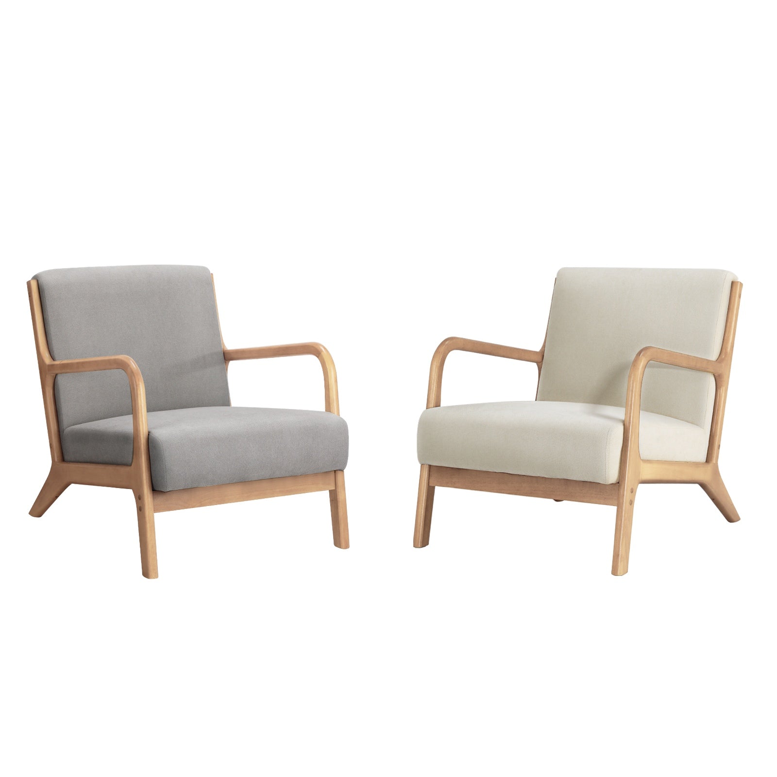 Oikiture Armchair Lounge Chair Accent Armchairs Couches Sofa Bedroom Wood - Sunyee