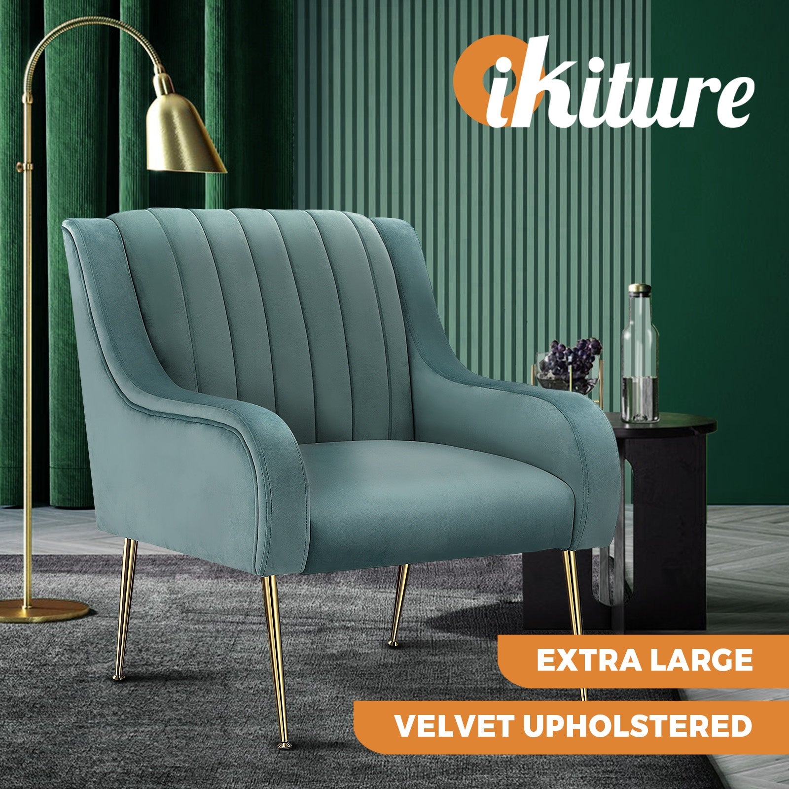 Oikiture Armchair Lounge Chair Accent Chairs Velvet Armchairs Sofa Couches - Sunyee