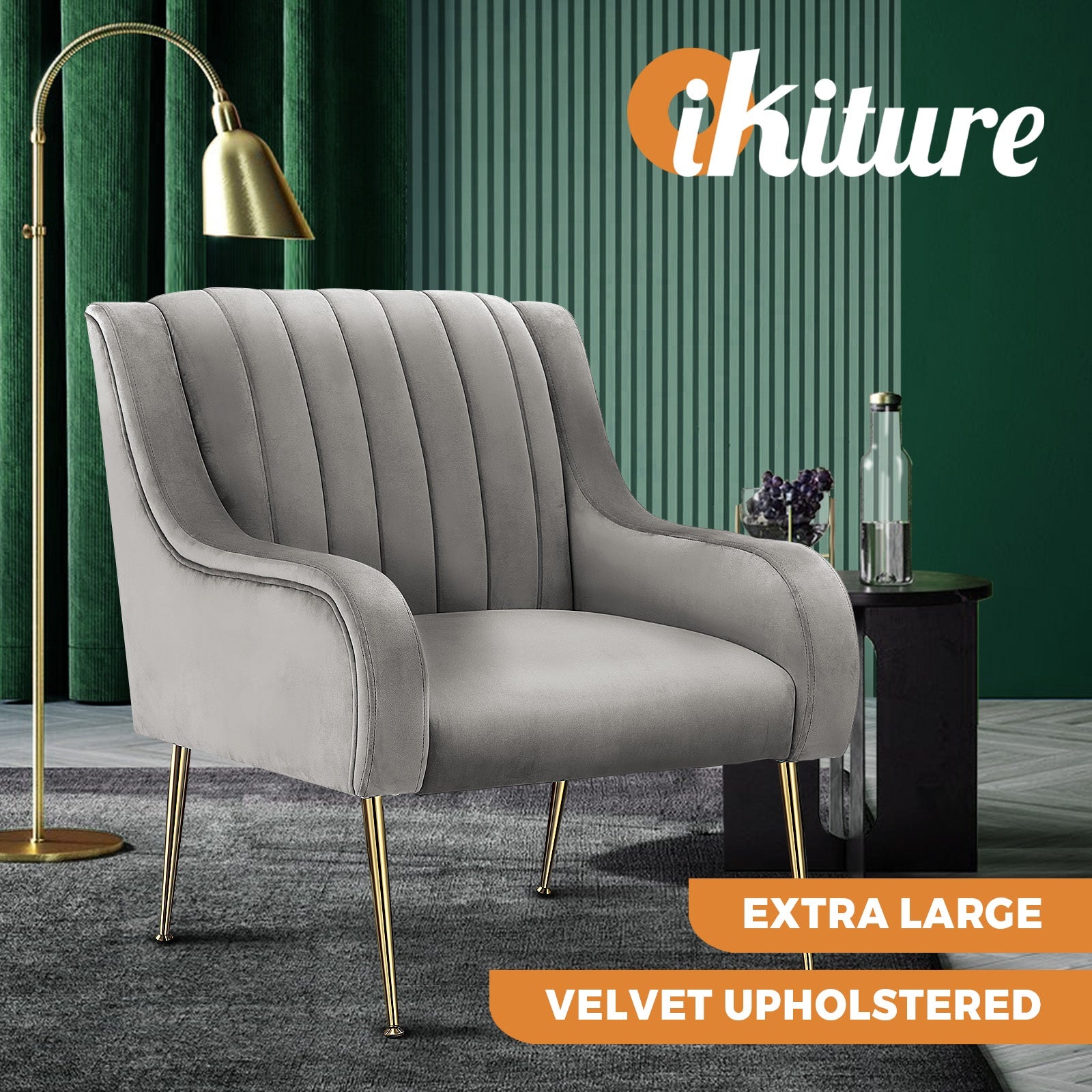 Oikiture Armchair Lounge Chair Accent Chairs Velvet Armchairs Sofa Couches - Sunyee