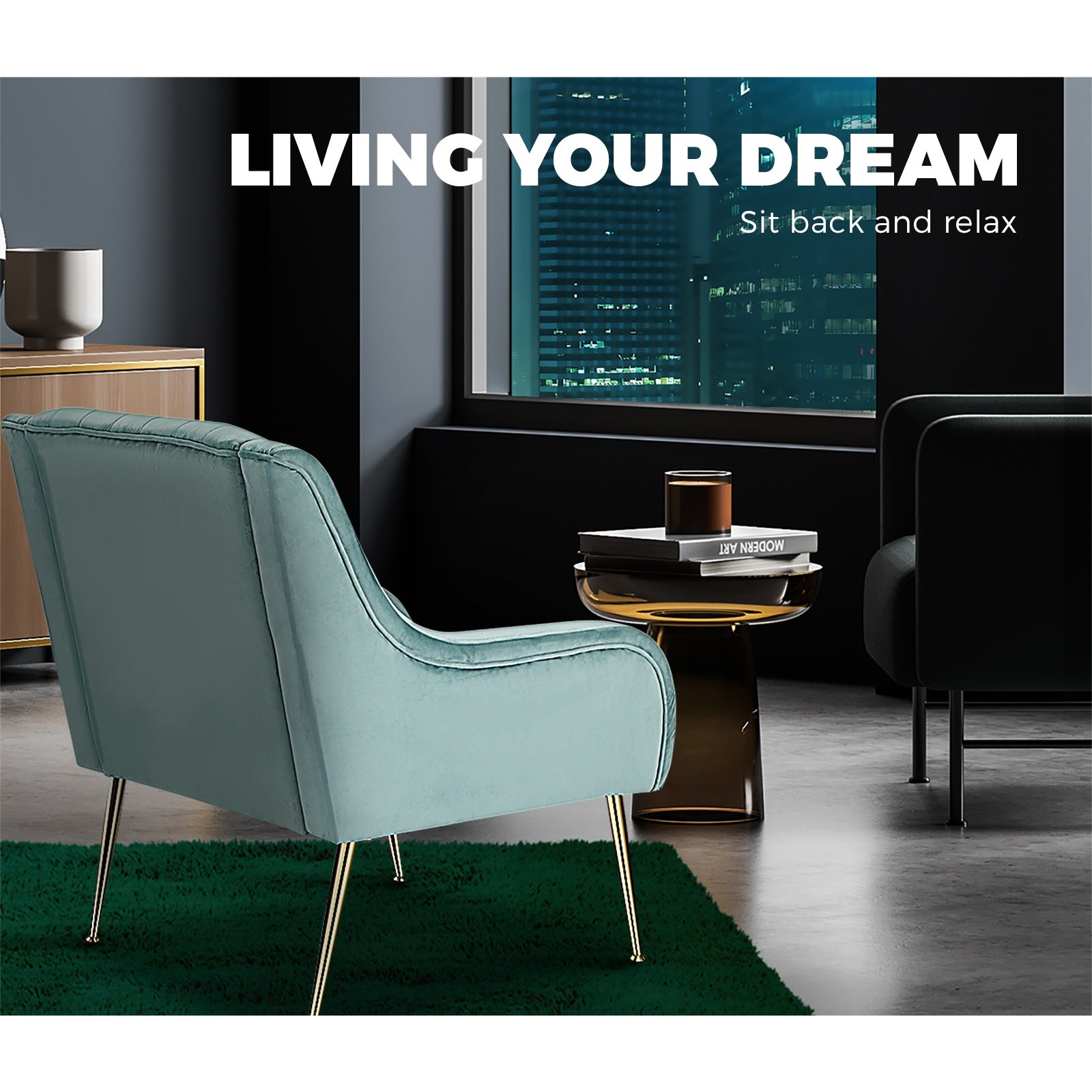 Oikiture Armchair Lounge Chair Accent Chairs Velvet Armchairs Sofa Couches - Sunyee