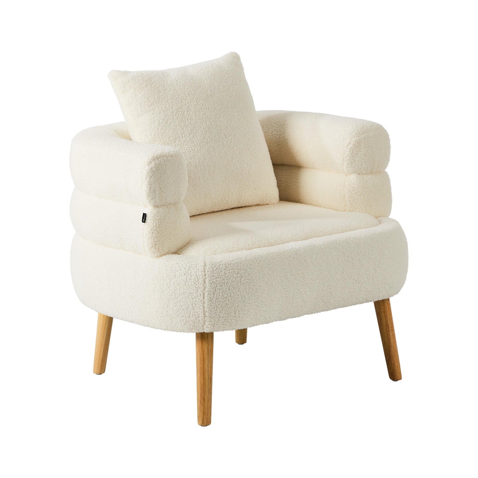 Oikiture Armchair Tub Chair Single Accent Armchairs Sofa Lounge Couch White