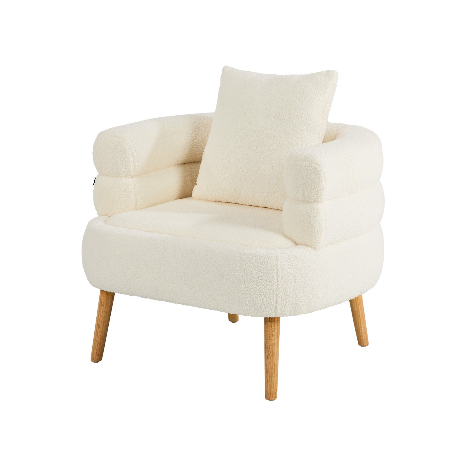 Oikiture Armchair Tub Chair Single Accent Armchairs Sofa Lounge Couch White