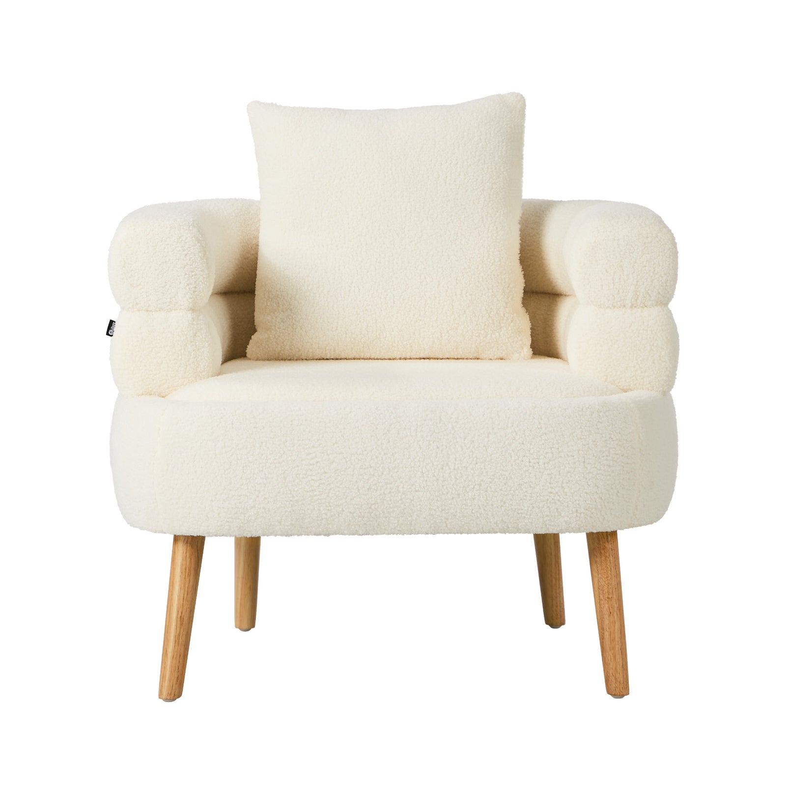 Oikiture 2x Armchair Tub Chair Single Accent Armchairs Sofa Lounge Couch White