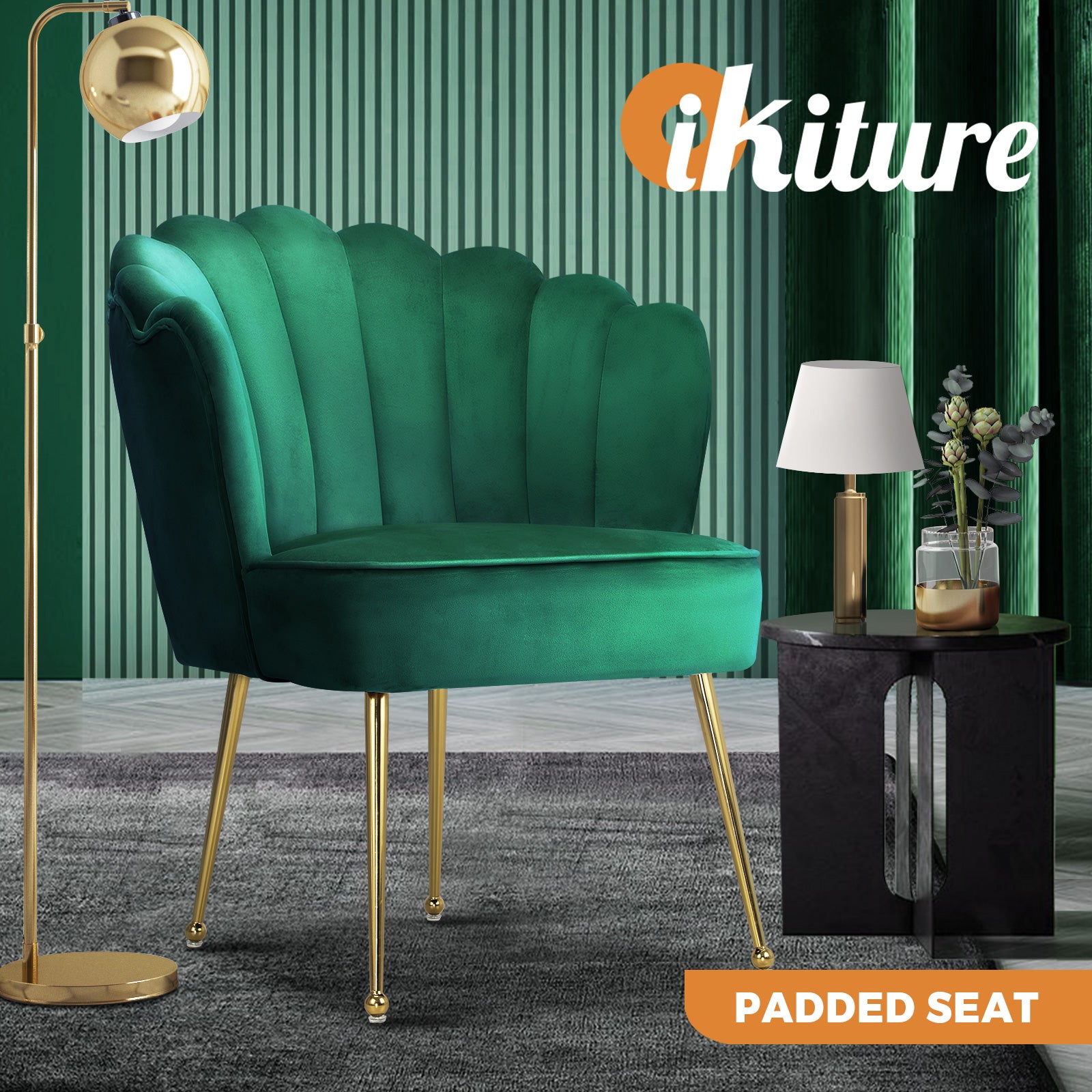 Oikiture Armchair Lounge Chair Armchairs Velvet Accent Arm Chairs Sofa Couches - Sunyee