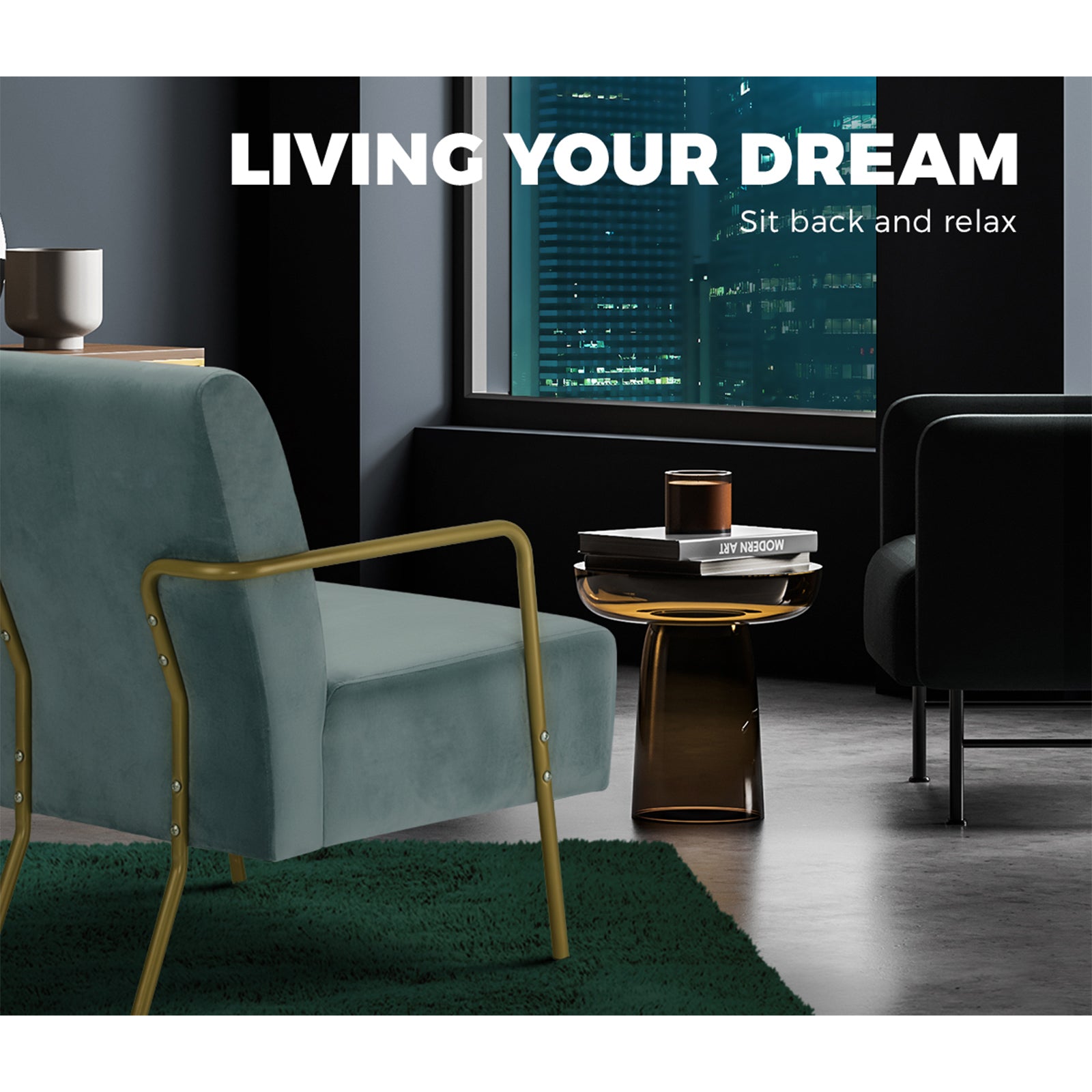 Oikiture Armchair Lounge Chair Armchairs Velvet Accent Arm Chairs Sofa Couches - Sunyee
