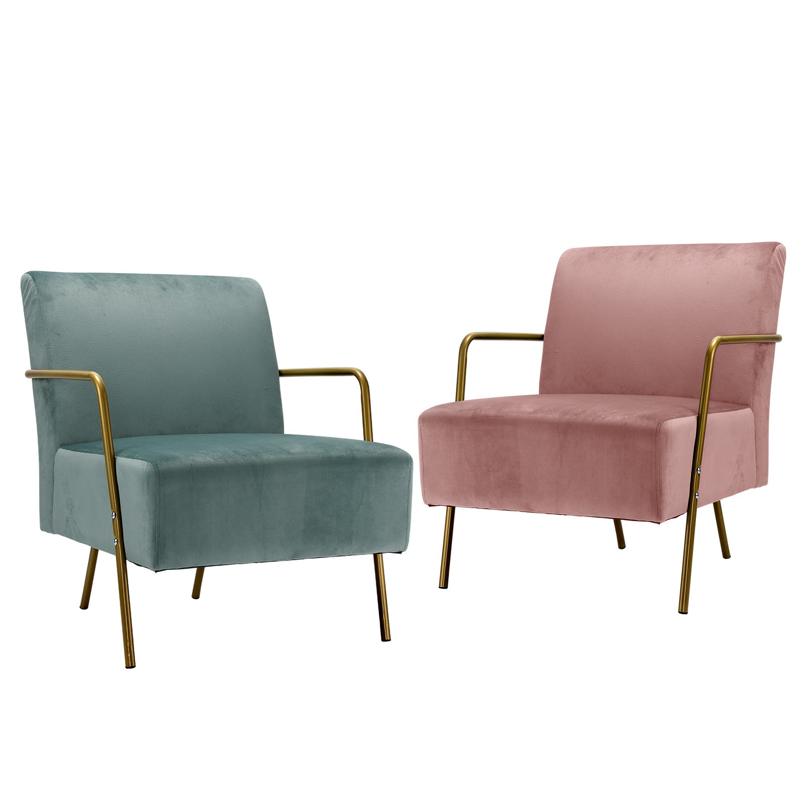 Oikiture Armchair Lounge Chair Armchairs Velvet Accent Arm Chairs Sofa Couches - Sunyee