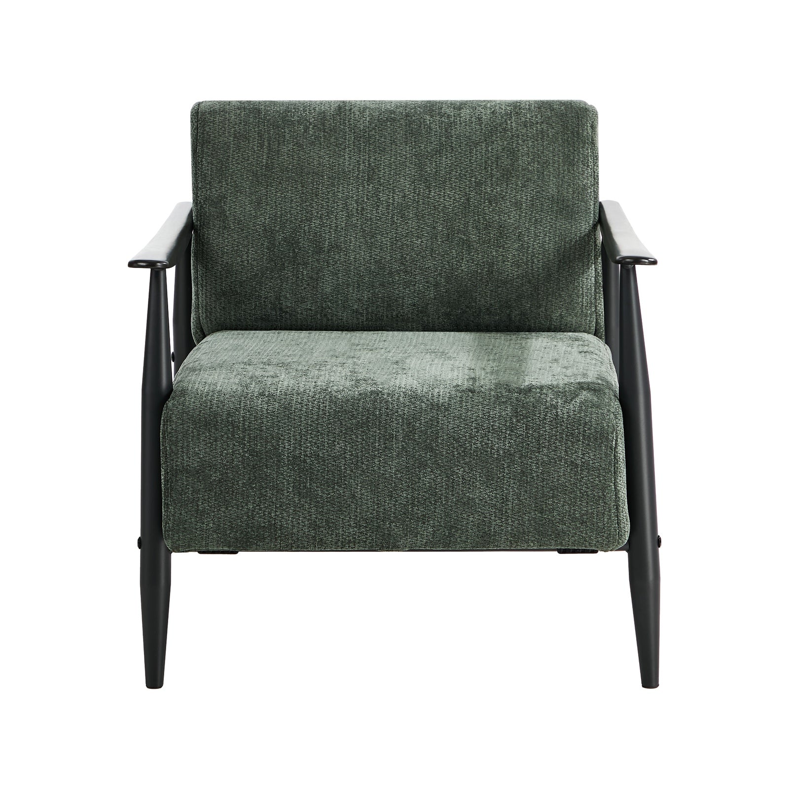 Oikiture 2x Wooden Armchair Lounge Sofa Chair Chenille Accent Armchairs Green