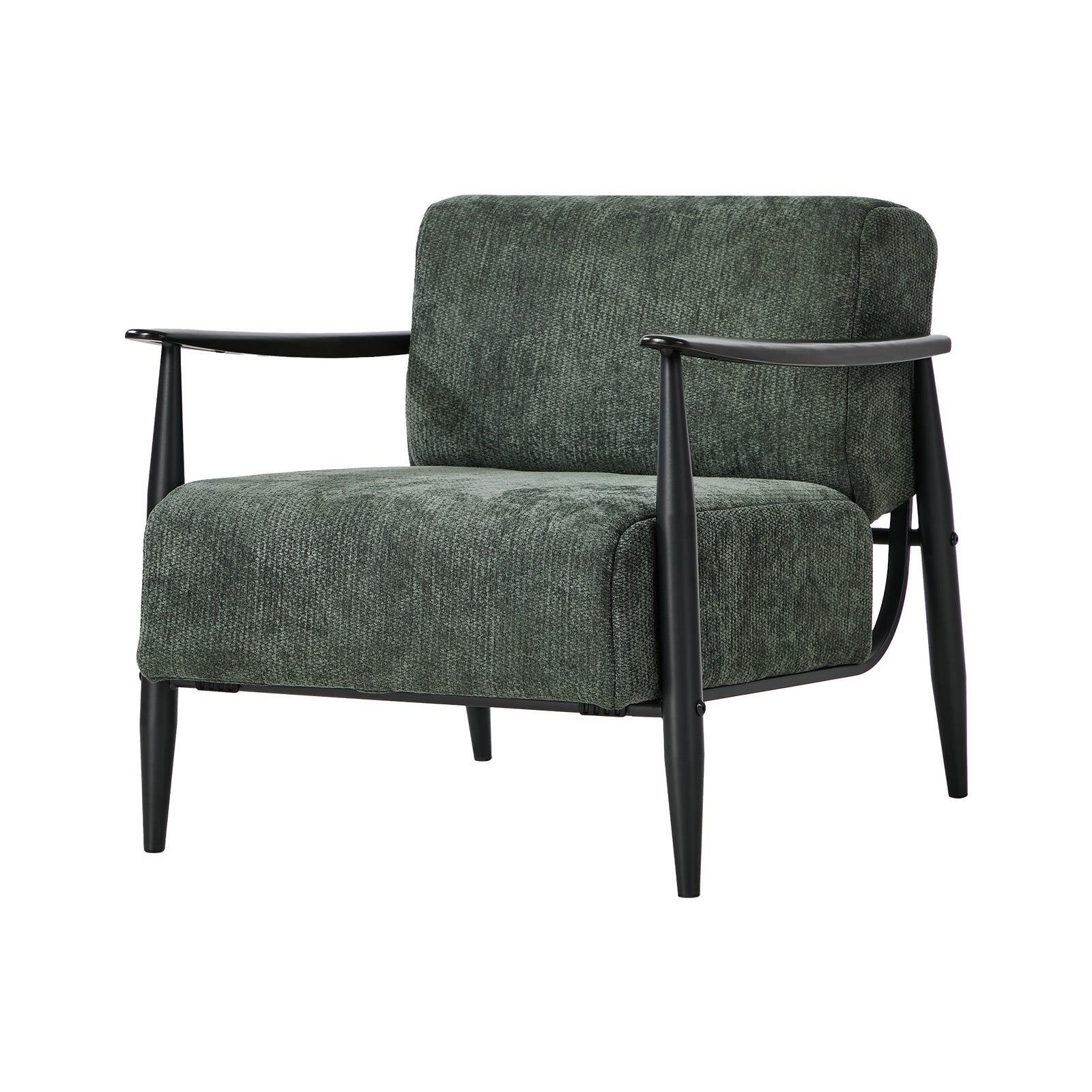 Oikiture 2x Wooden Armchair Lounge Sofa Chair Chenille Accent Armchairs Green