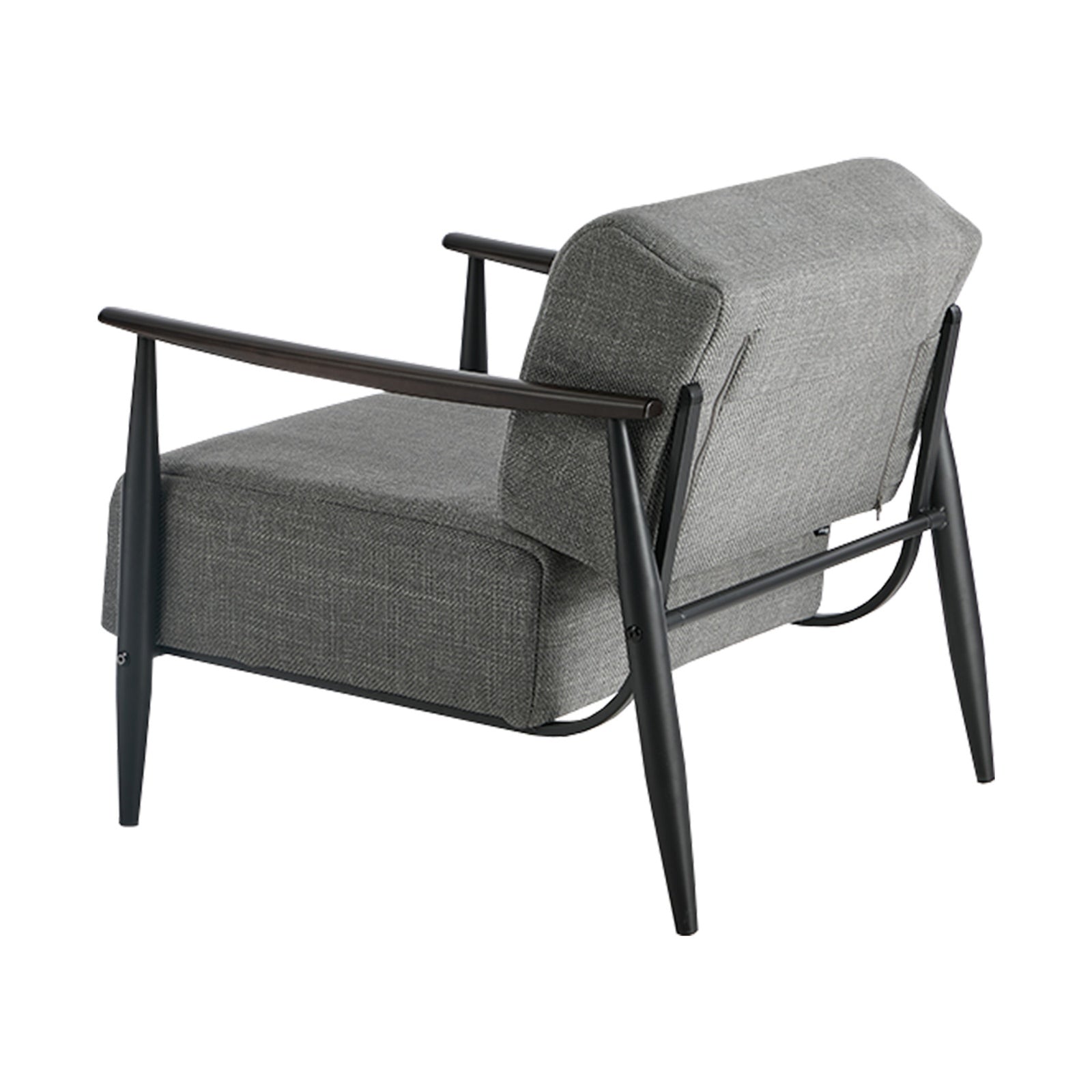 Oikiture 2x Wooden Armchair Lounge Sofa Chair Fabric Accent Armchairs Grey - Sunyee
