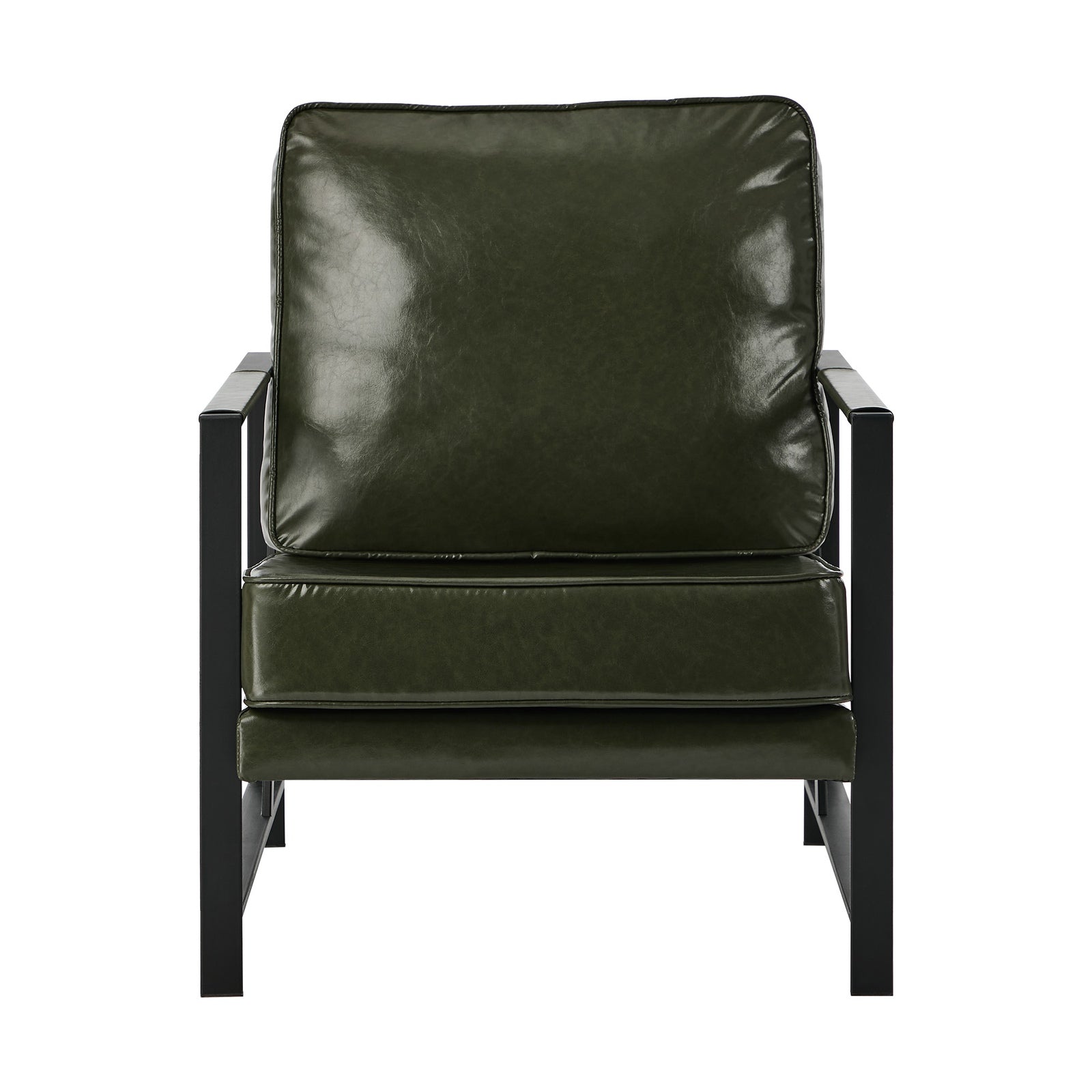 Oikiture 2x Lounge Armchair Sofa Chair Faux Leather Accent Armchairs Green