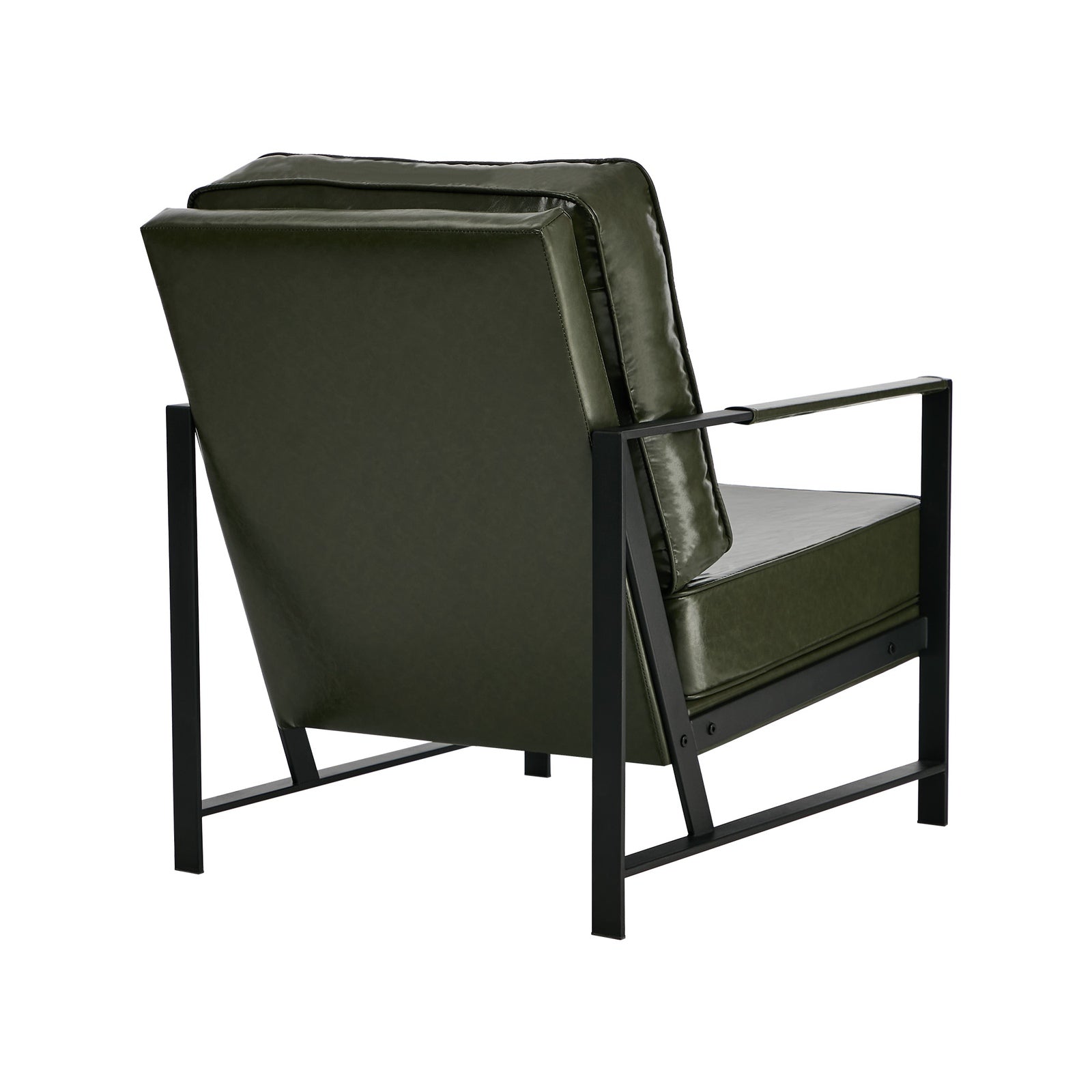 Oikiture 2x Lounge Armchair Sofa Chair Faux Leather Accent Armchairs Green