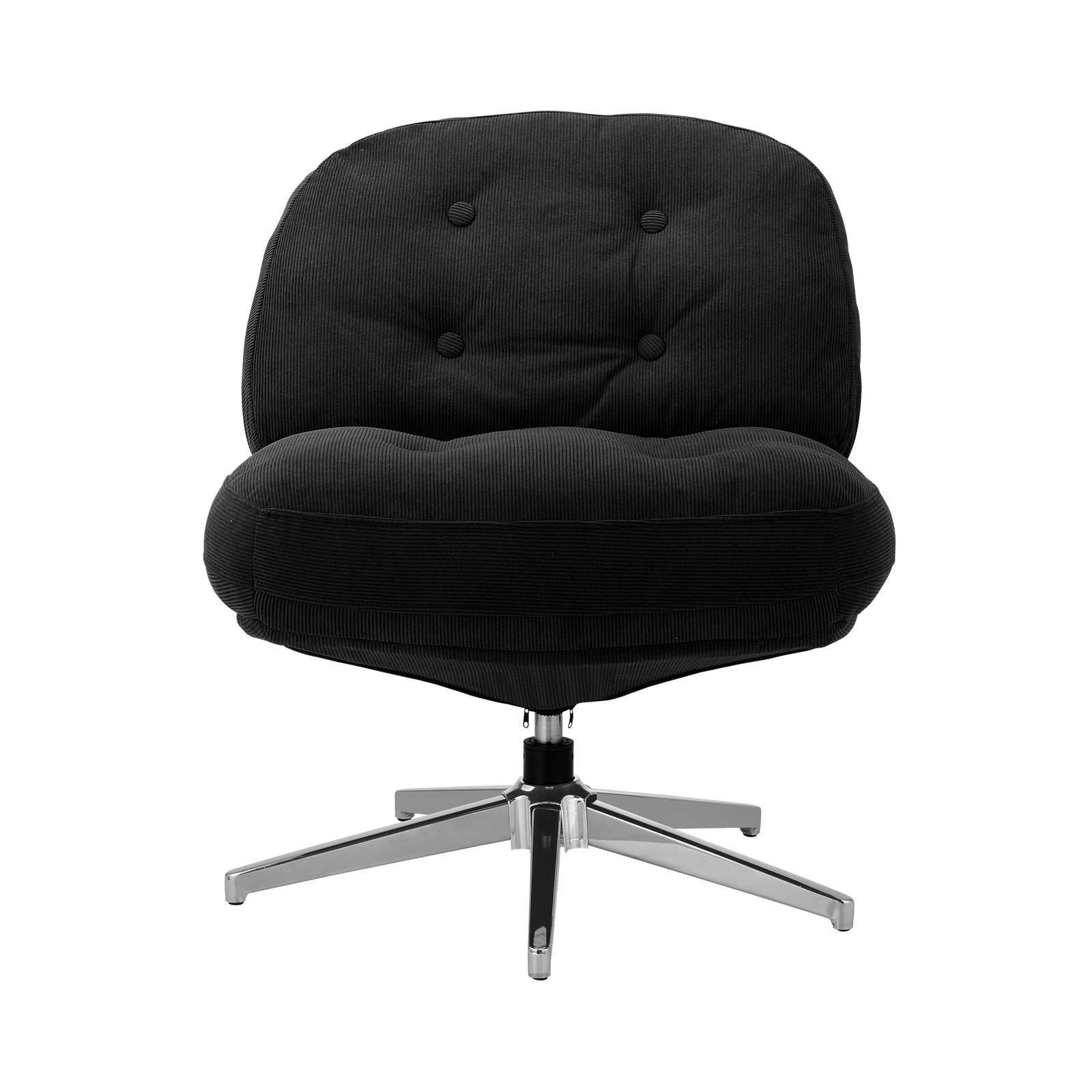 Oikiture 2x Armchair Swivel Lounge Chair Padded Accent Chairs Polyester Black - Sunyee